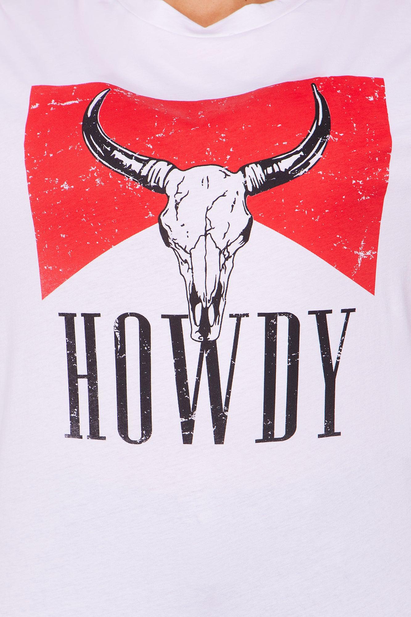 Vintage Howdy Bull Oversized Tee - White Product Image