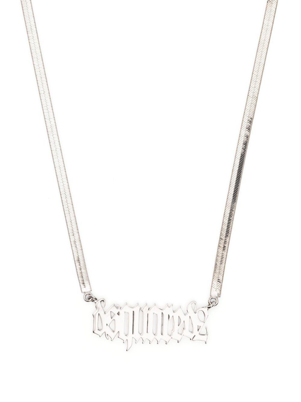 logo-lettering herringbone-chain necklace Product Image