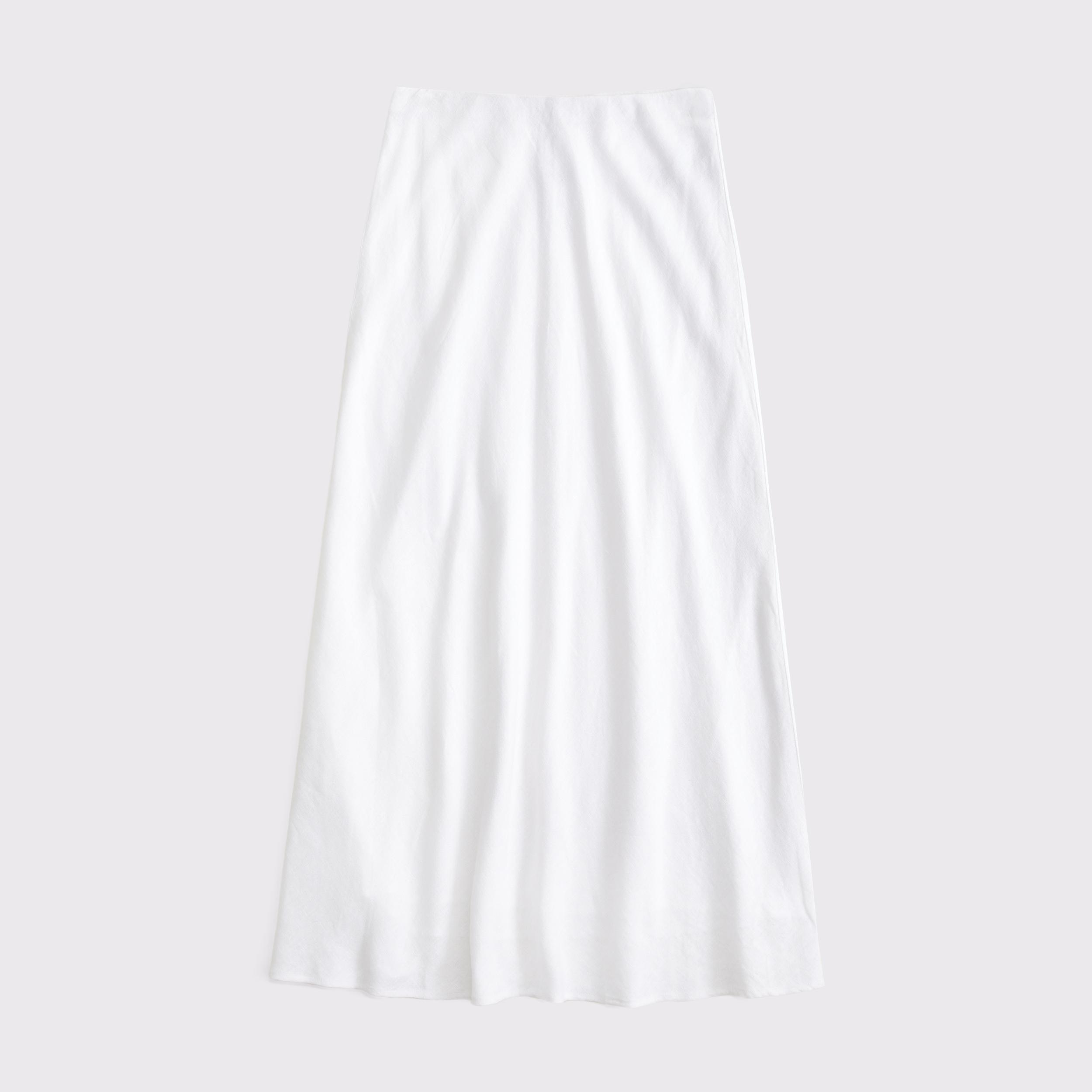 Mid Rise Linen-Blend Maxi Skirt Product Image