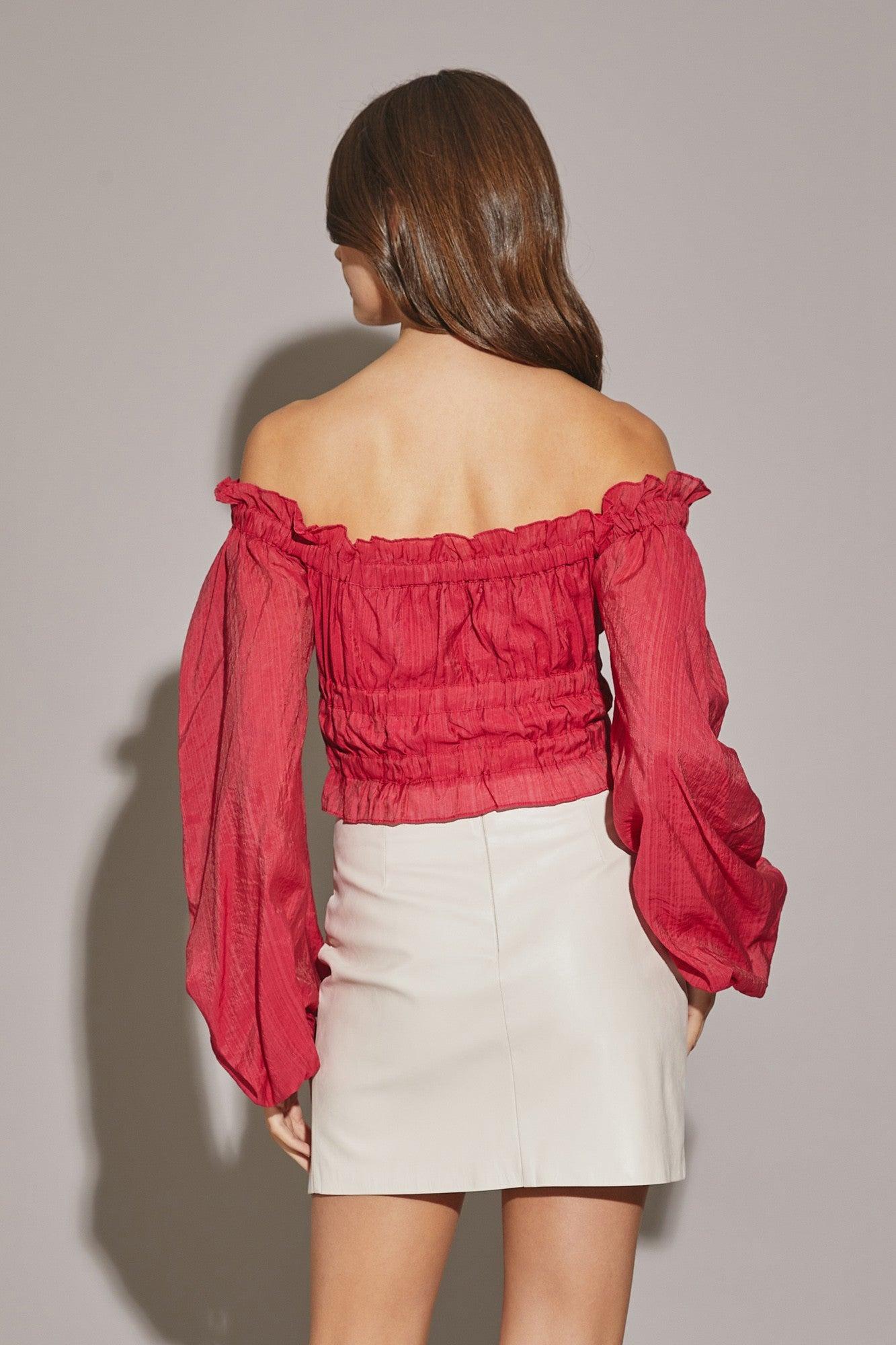 Off the Shoulder Cropped Dress Top Product Image