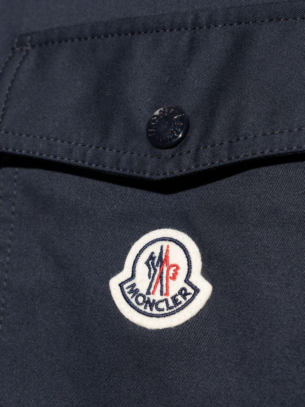 MONCLER Cotton Stretch Garbardine Zip-up Shirt Jacket In Navy Product Image