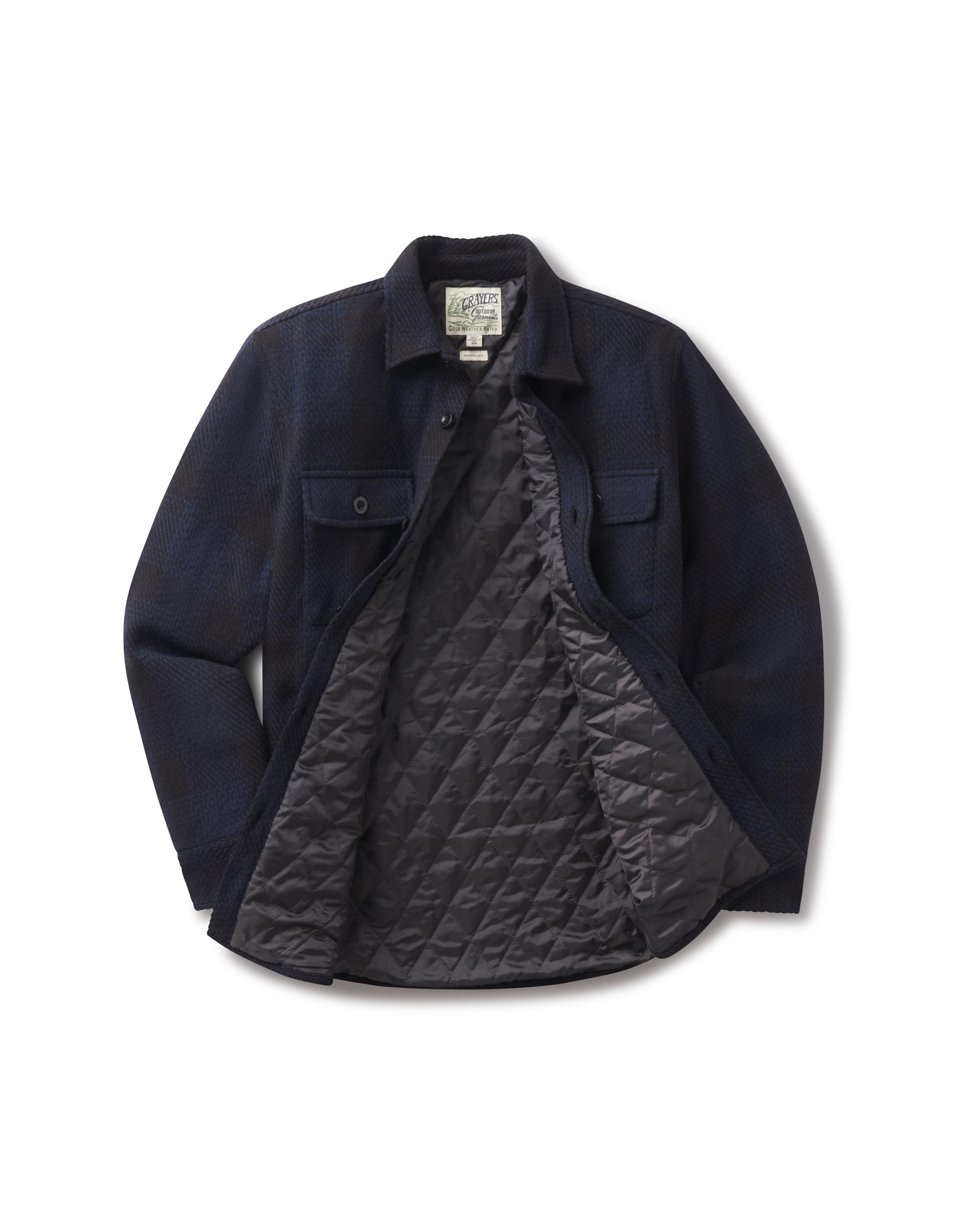 Brawny Twill Quilted Shirt Jacket - Navy Product Image