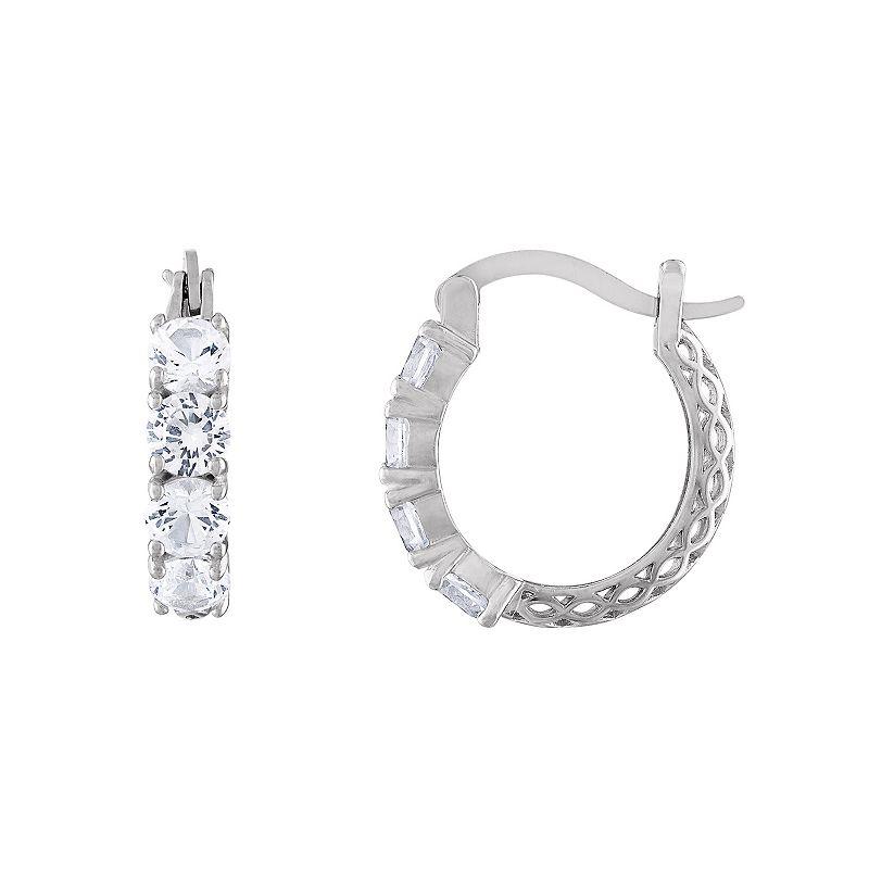 Designs by Gioelli Sterling Silver Filigree Hoop Earrings, Women's, Purple Product Image