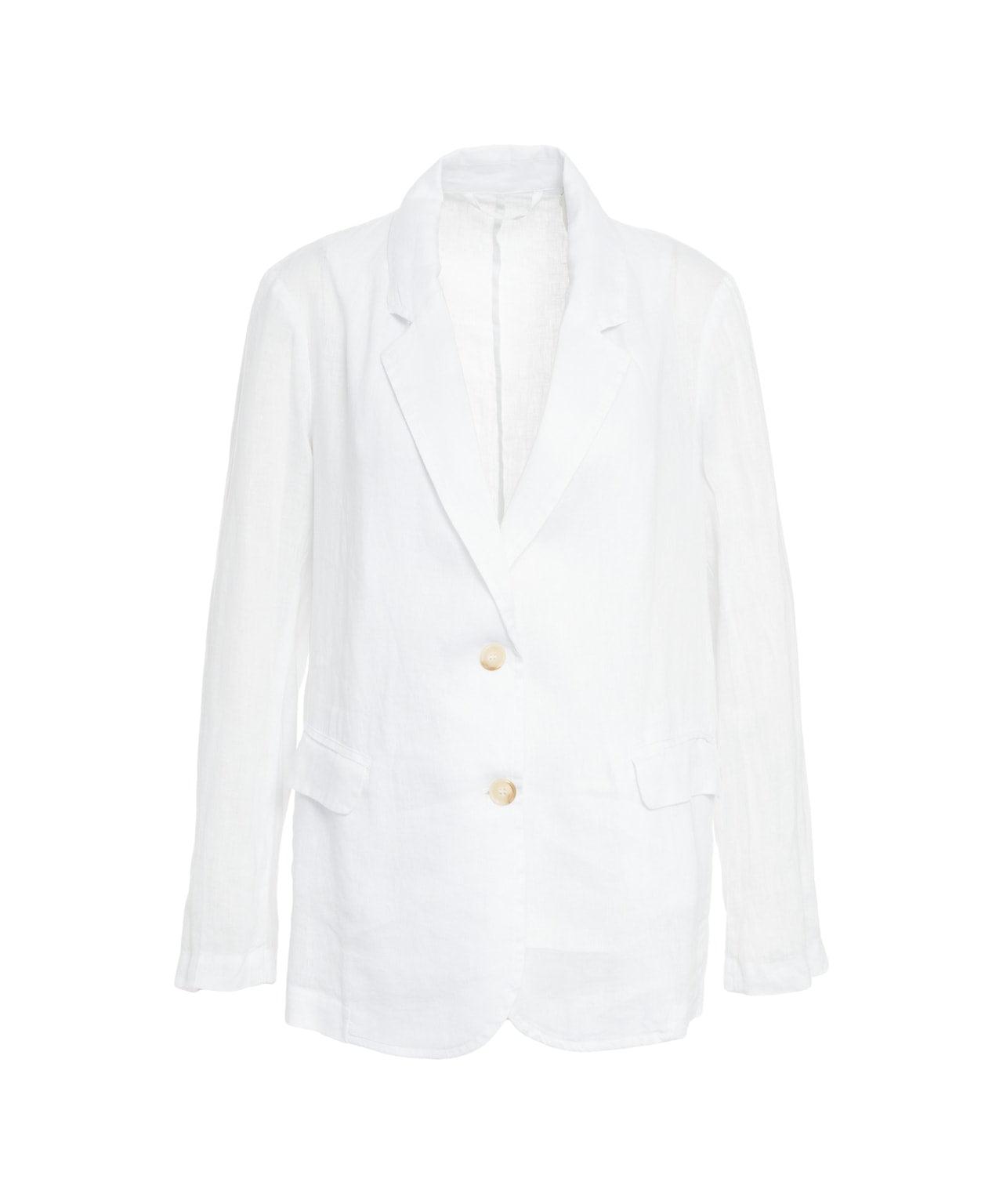 Linen single-breasted blazer Product Image
