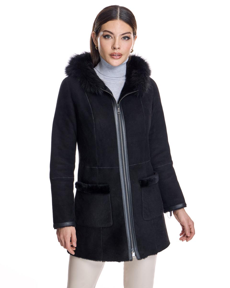 Shearling Lamb Jacket with Toscana Lamb Trim Hood Product Image