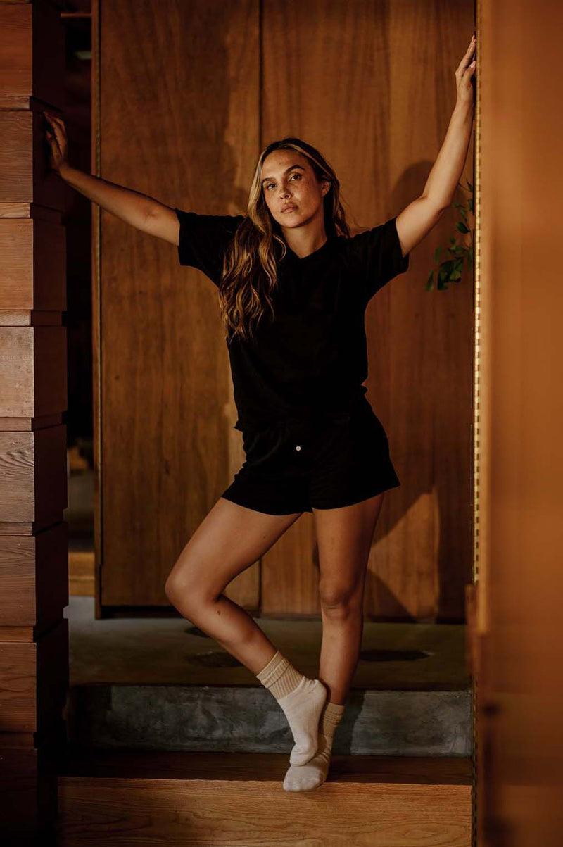 Women's Organic Cotton Boxers in Black Product Image