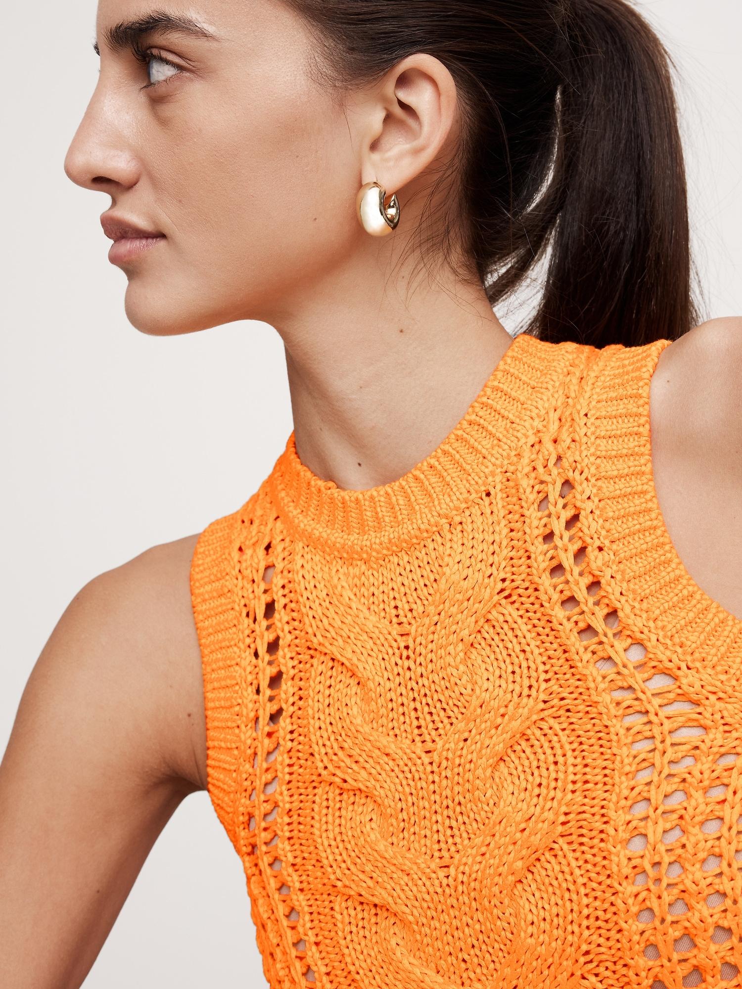 Cotton Cable-Knit Tank Product Image