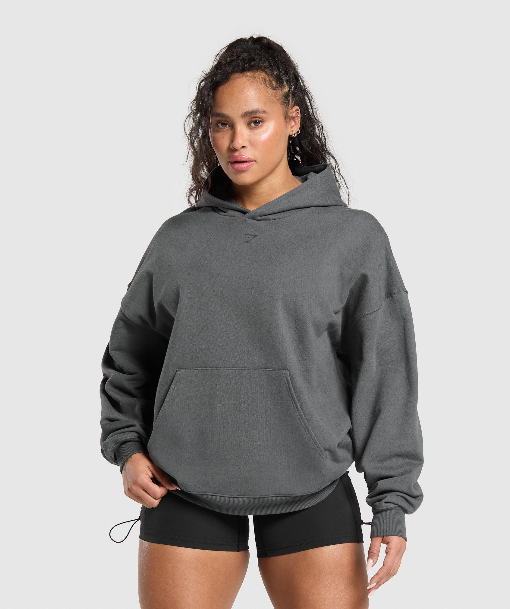 Gymshark Back Gains Graphic Hoodie - Graphite Grey Female Product Image