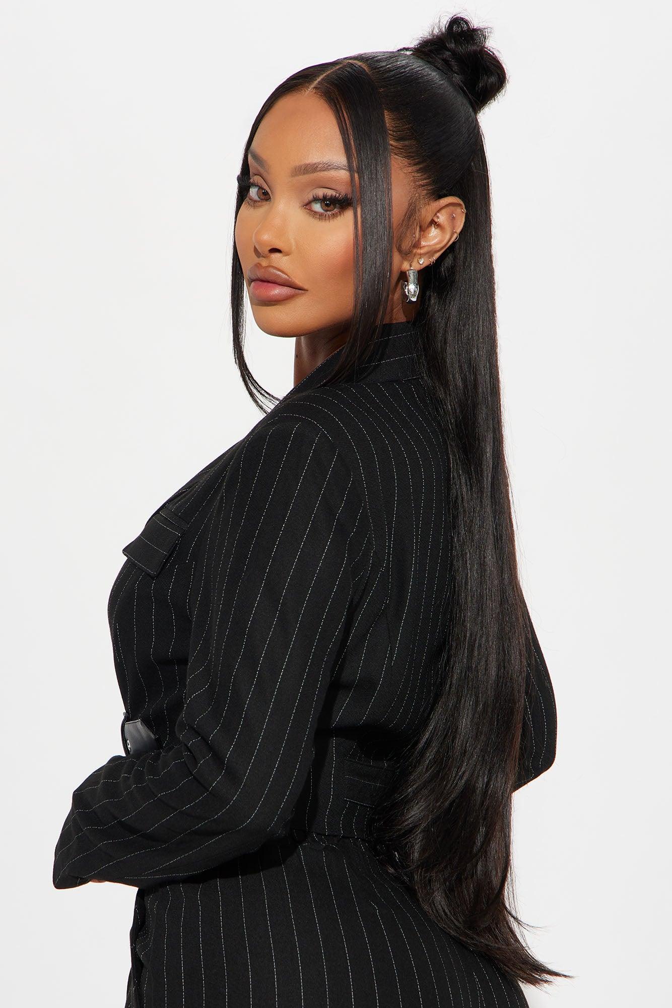 Breakeven Pinstripe Blazer - Black Product Image