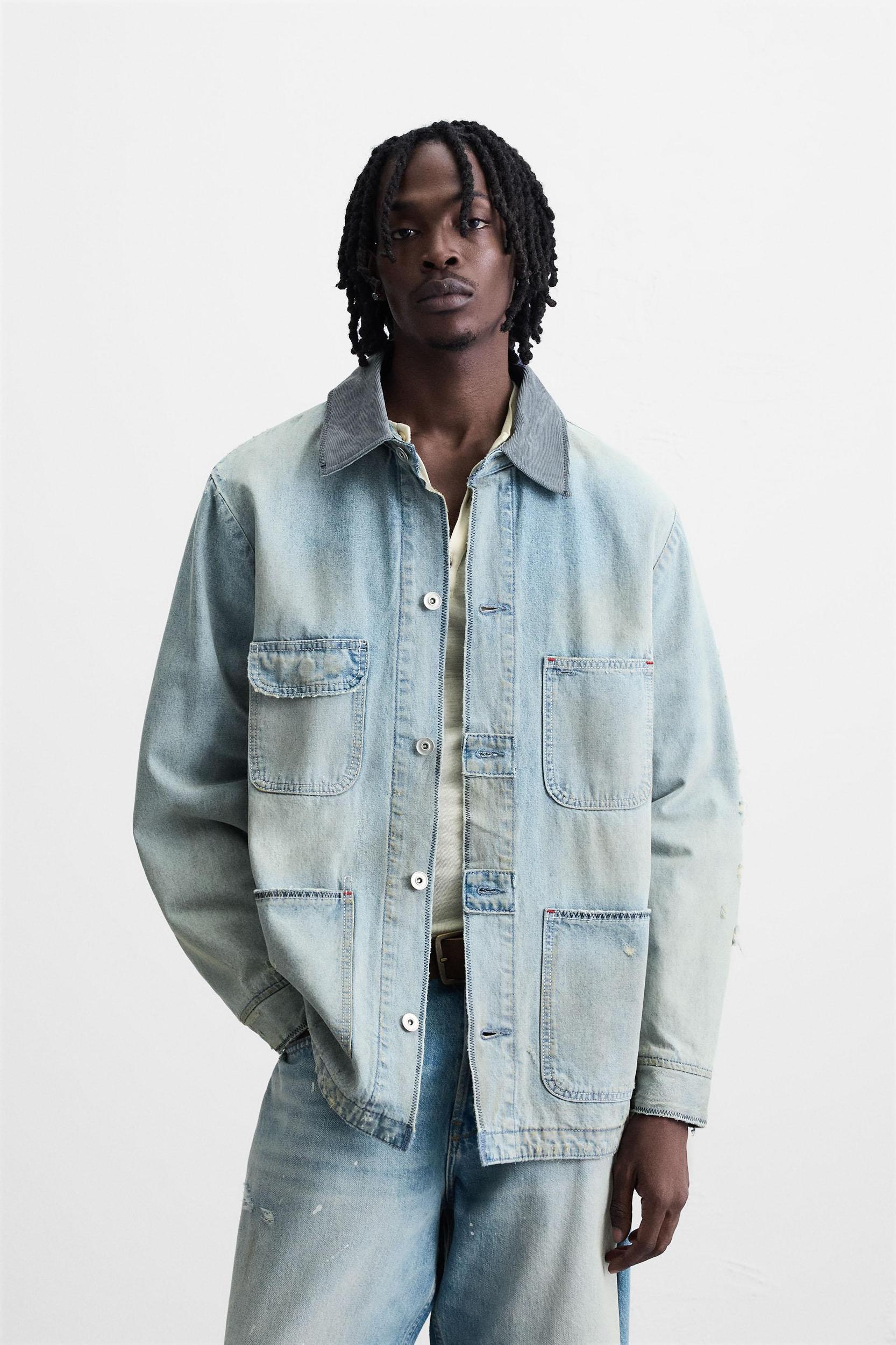 VINTAGE WASHED DENIM OVERSHIRT Product Image