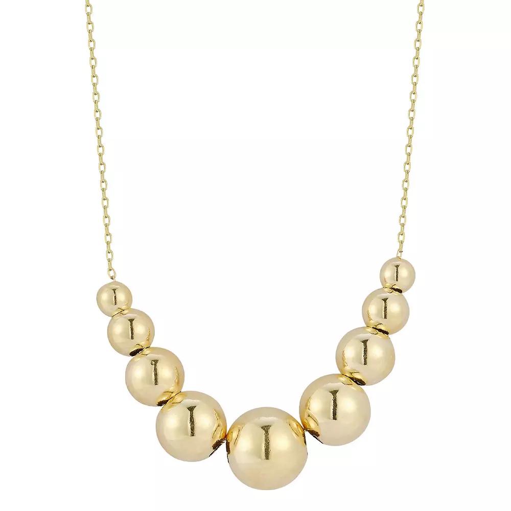 LUMINOR GOLD 14k Gold Graduated Ball Necklace, Women's, Size: 16" Product Image