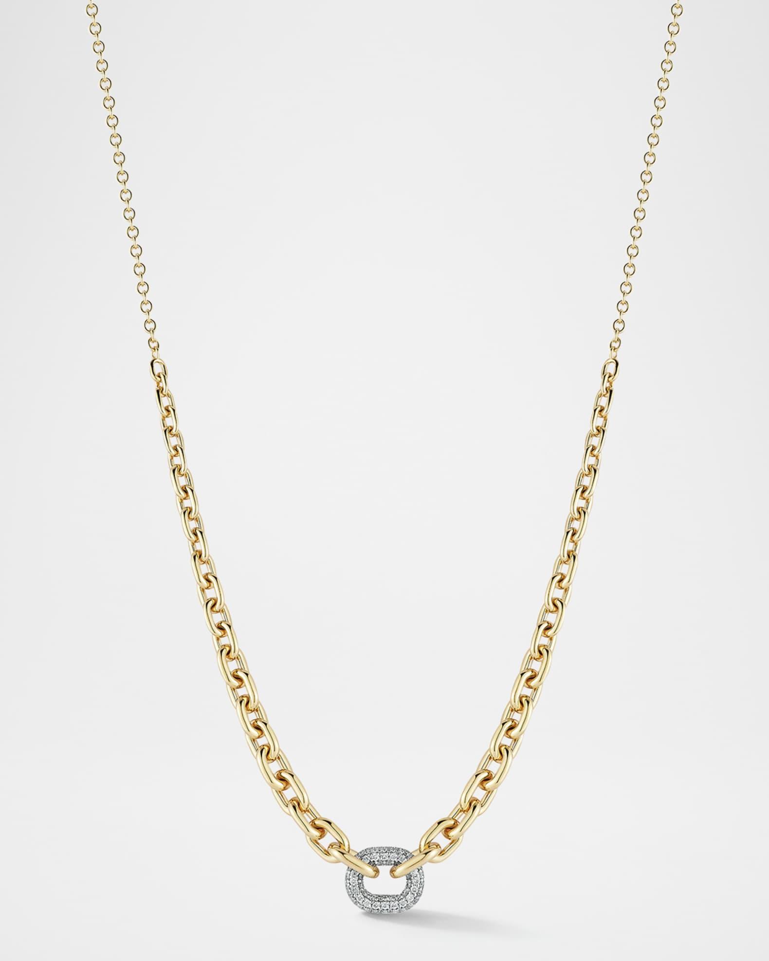 Morrell Graduated Link Necklace with Single Diamond Link Product Image