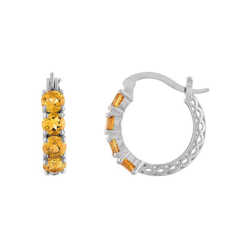 Designs by Gioelli Sterling Silver Filigree Hoop Earrings, Women's, Purple Product Image