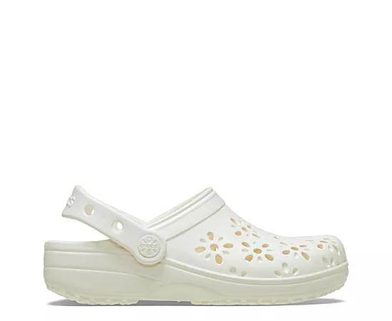 Crocs Womens Classic Floral Cut Out Clog Product Image