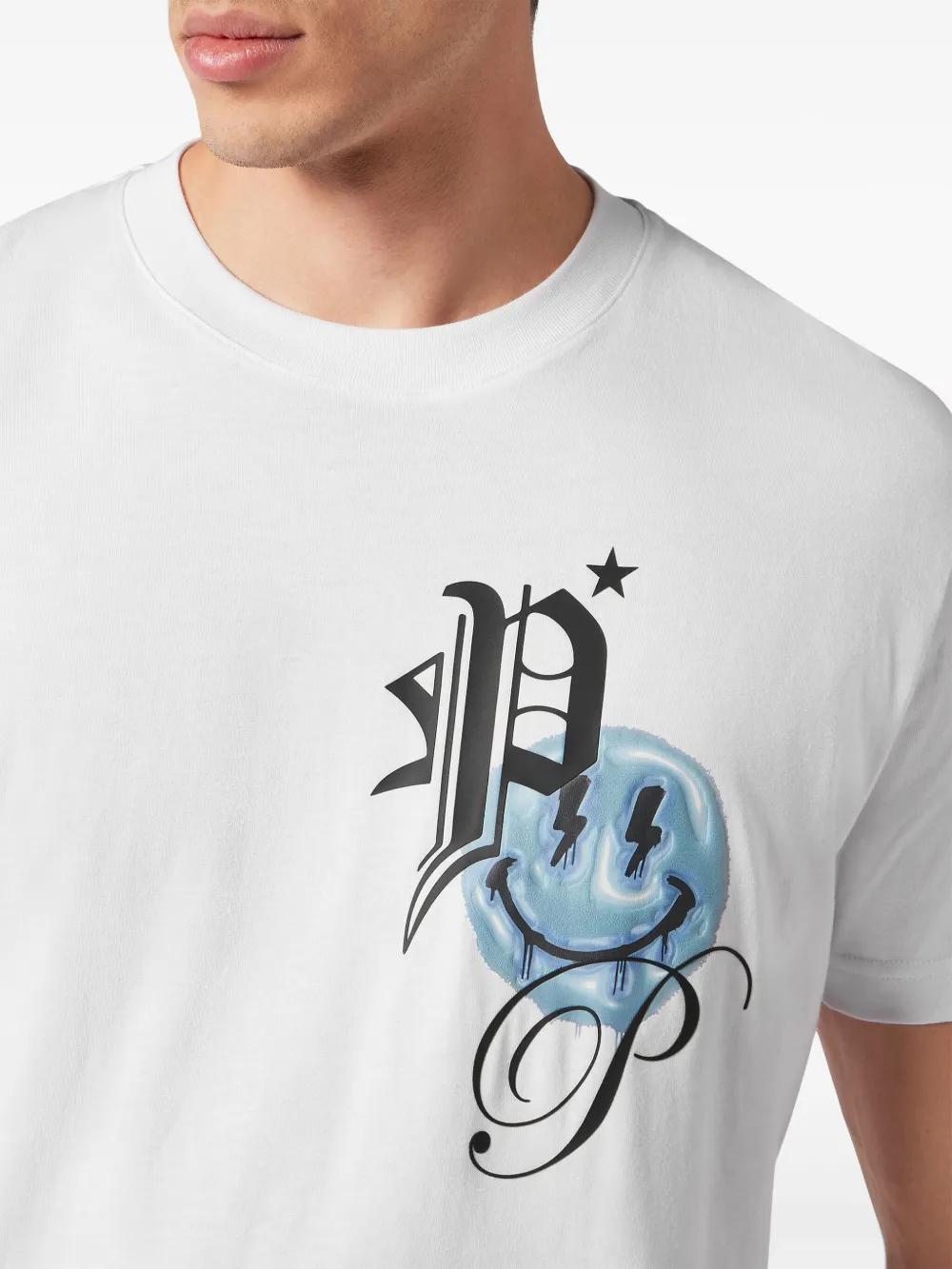 Smile-print cotton T-shirt Product Image