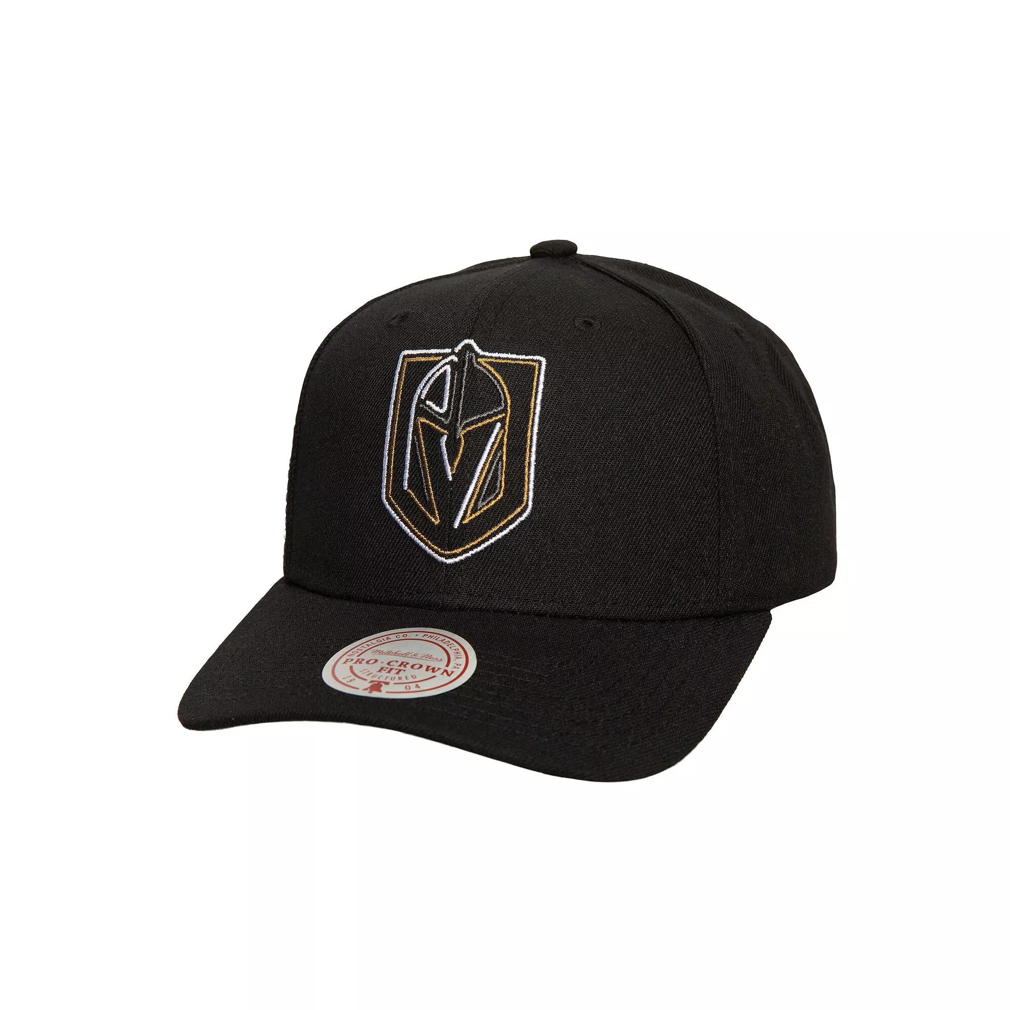 Men's Mitchell & Ness Black Vegas Golden Knights Soul Strike Neon Logo Pro Crown Adjustable Hat, Lvk Black Product Image