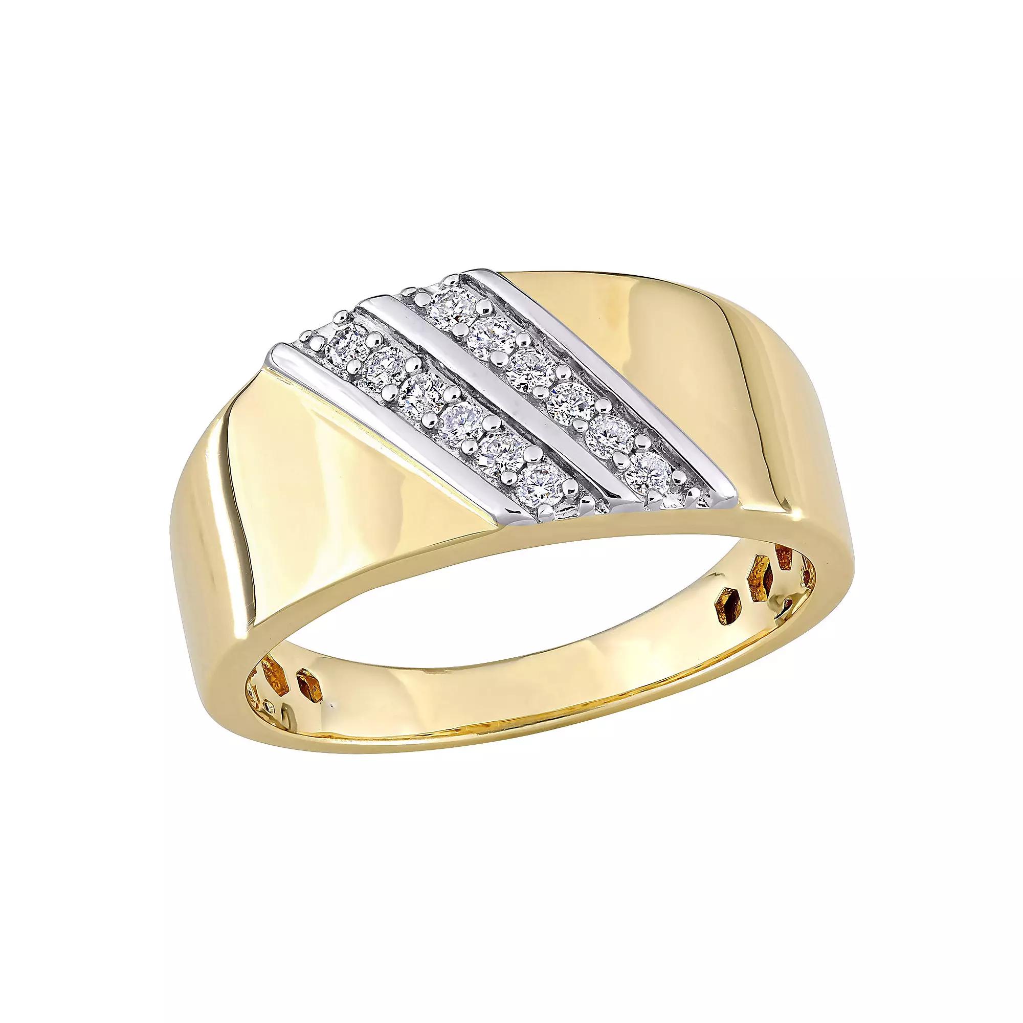 Men's Stella Grace Two-Tone Sterling Silver 1/4 Carat T.W. Diamond Ring, Size: 11, Two Tone Product Image