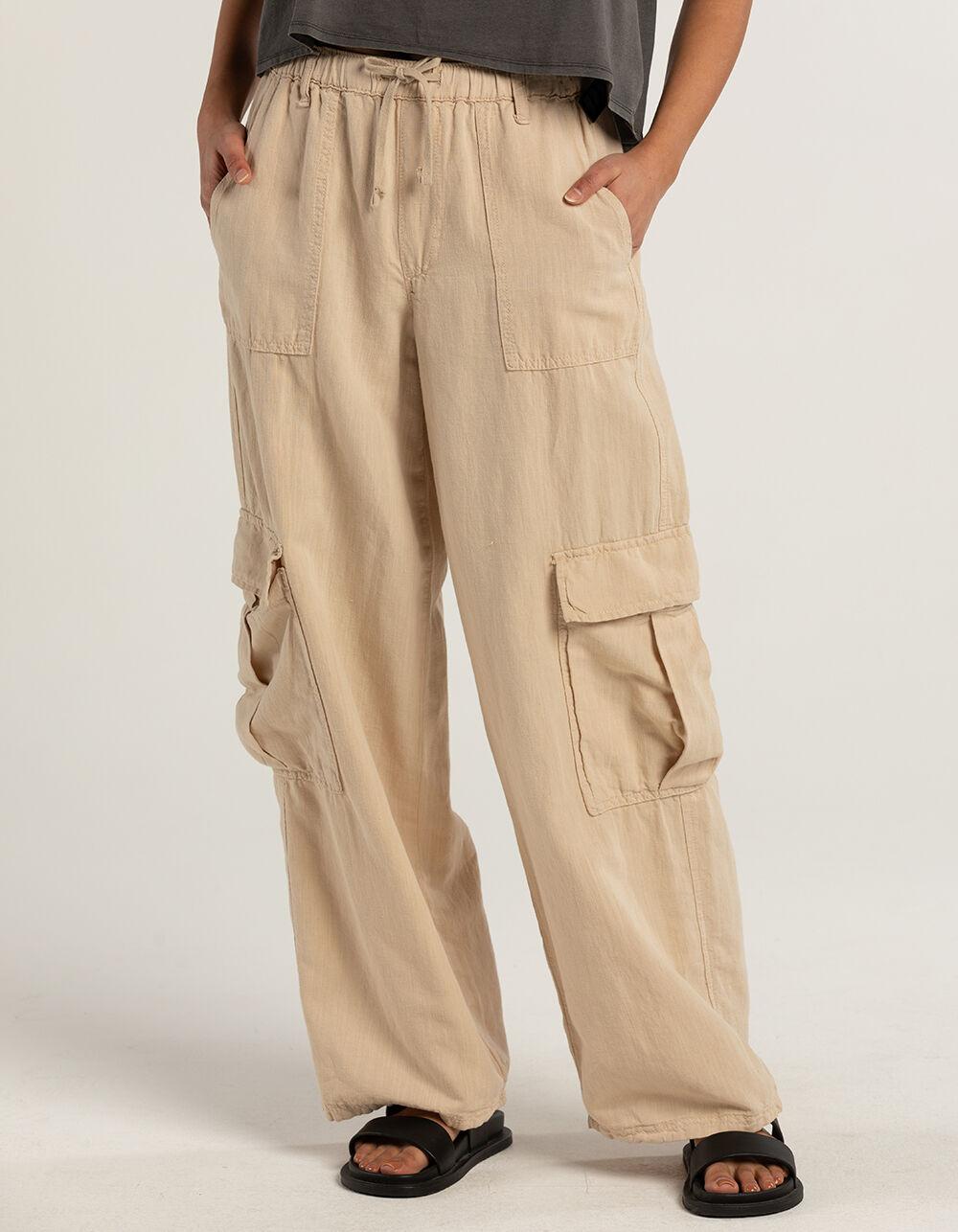 BDG Urban Outfitters Luca Womens Linen Cargo Pants - ECRU Product Image