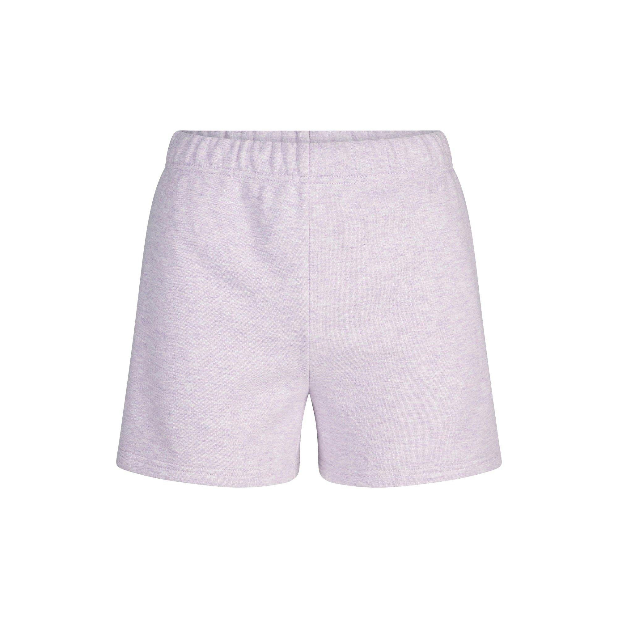 COTTON FLEECE FOLDOVER MINI SKIRT | PURPLE HEATHER Product Image
