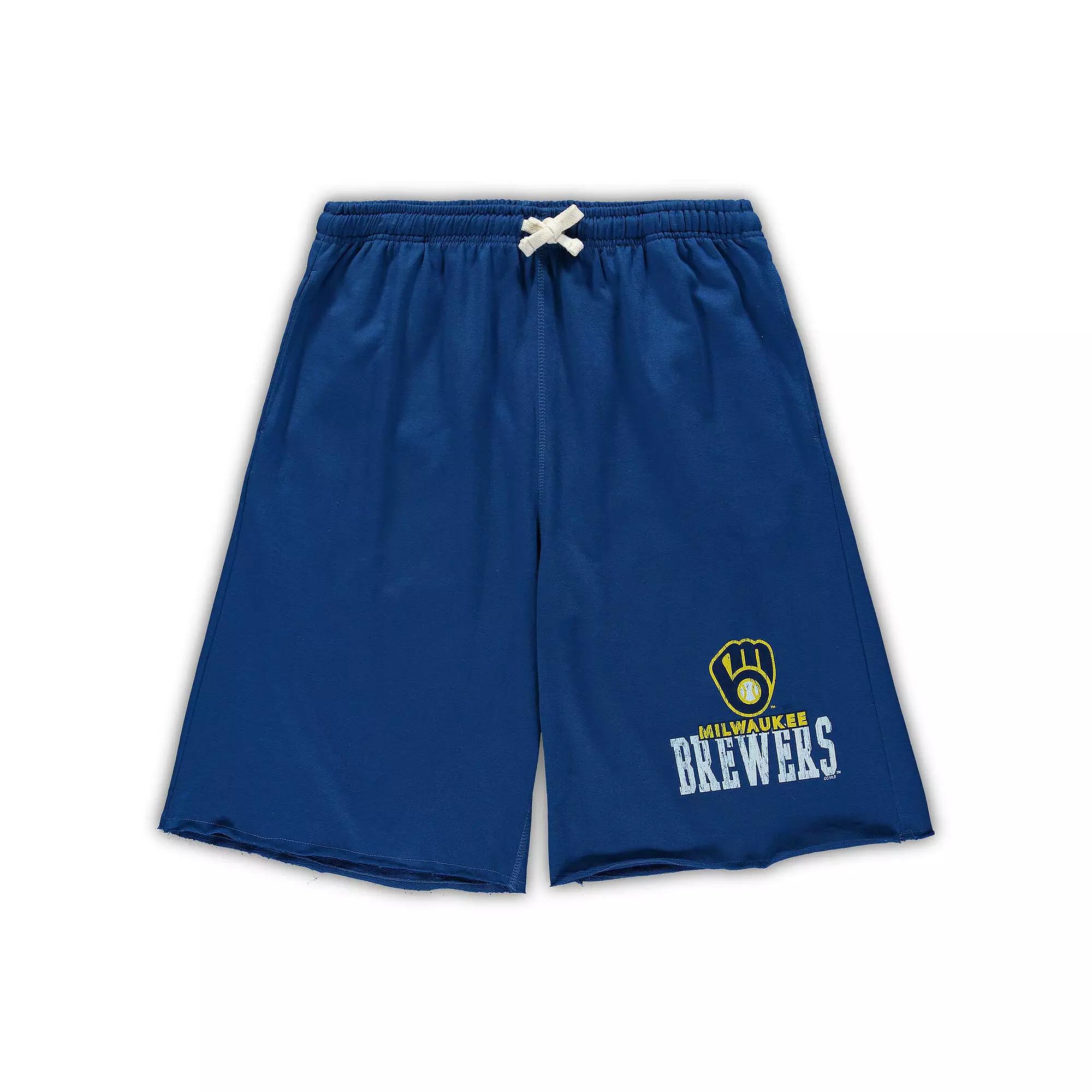 Men's Royal Milwaukee Brewers Big & Tall French Terry Shorts,  Product Image