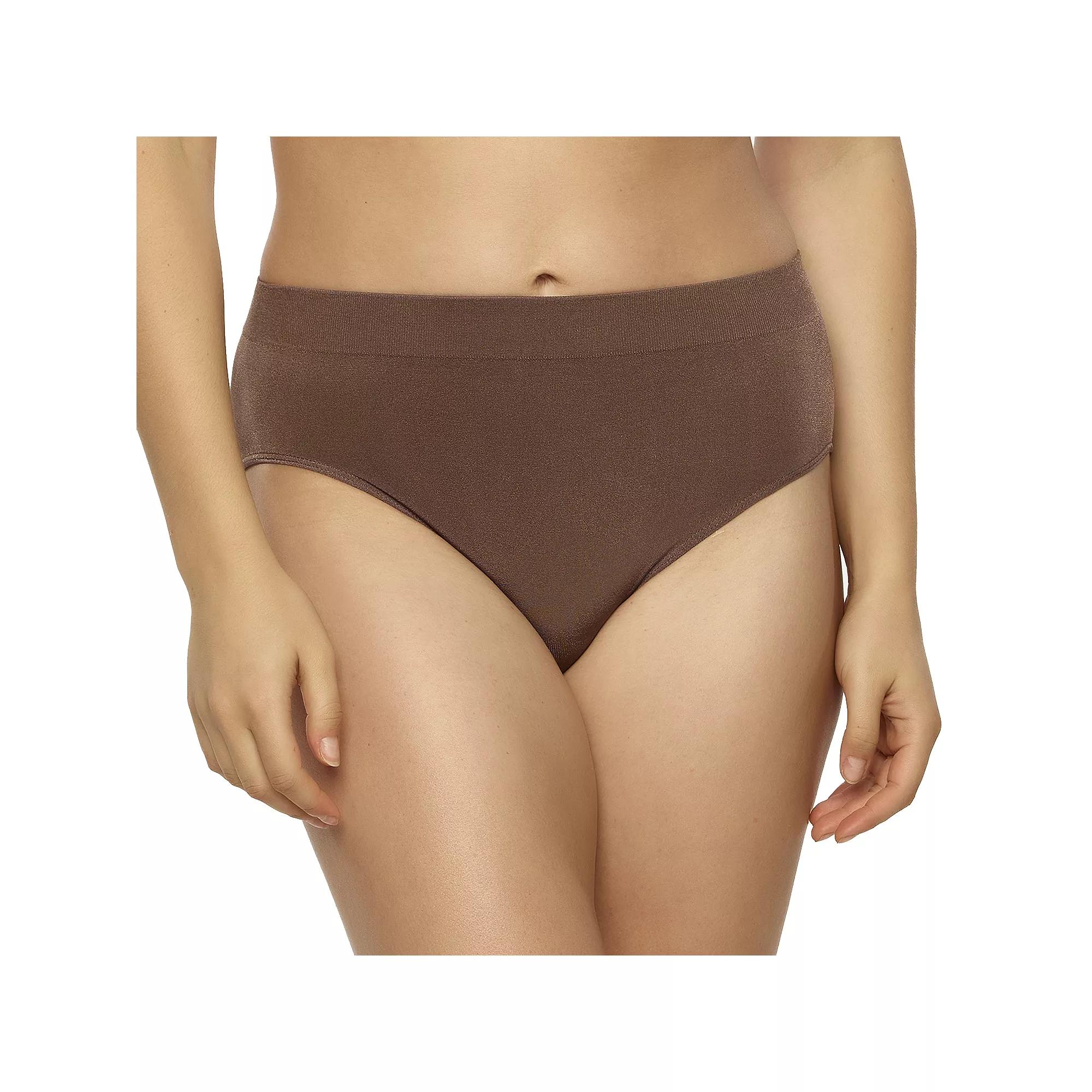 Plus Size Paramour by Felina Body Smooth Hi-Cut Brief Panty 645128, Women's, Size: Medium, Pink  Rtn Product Image