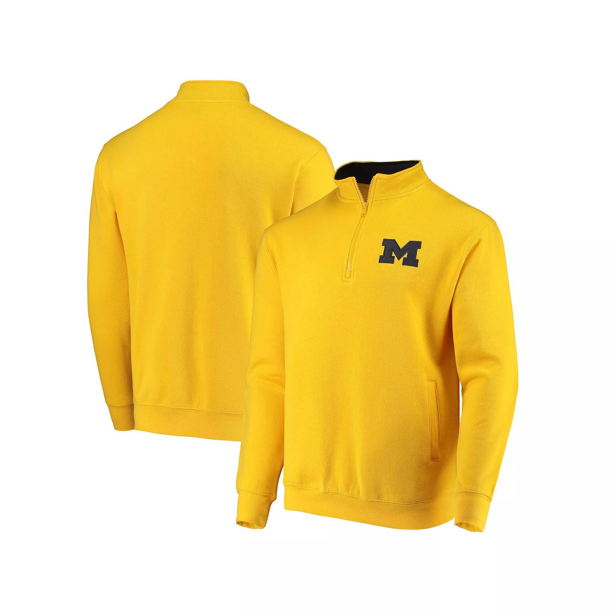Men's Colosseum Maize Michigan Wolverines Tortugas Logo Quarter-Zip Jacket,  Product Image