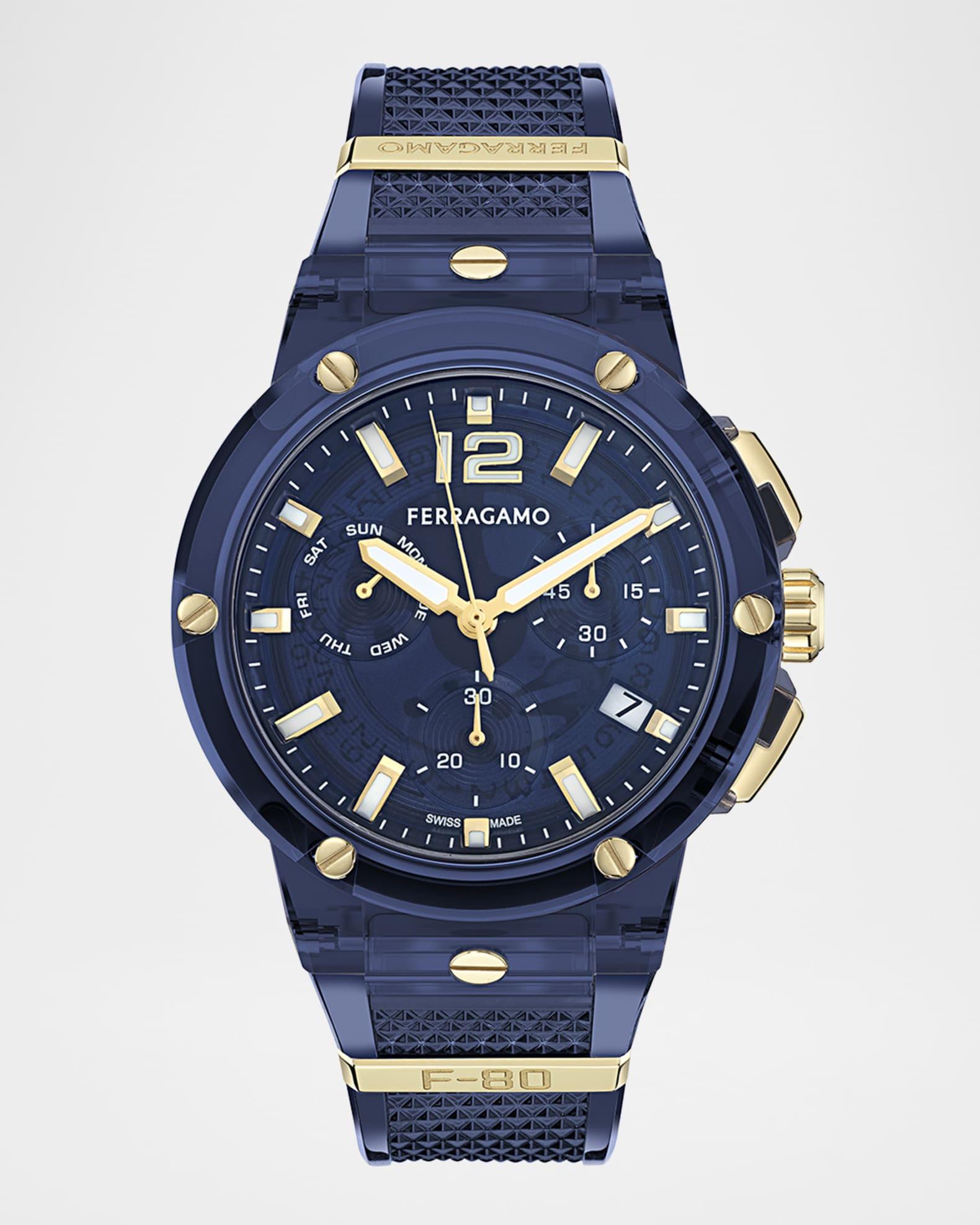 Mens F-80 44MM Translucent Blue Bioplastic Chronograph Watch Product Image