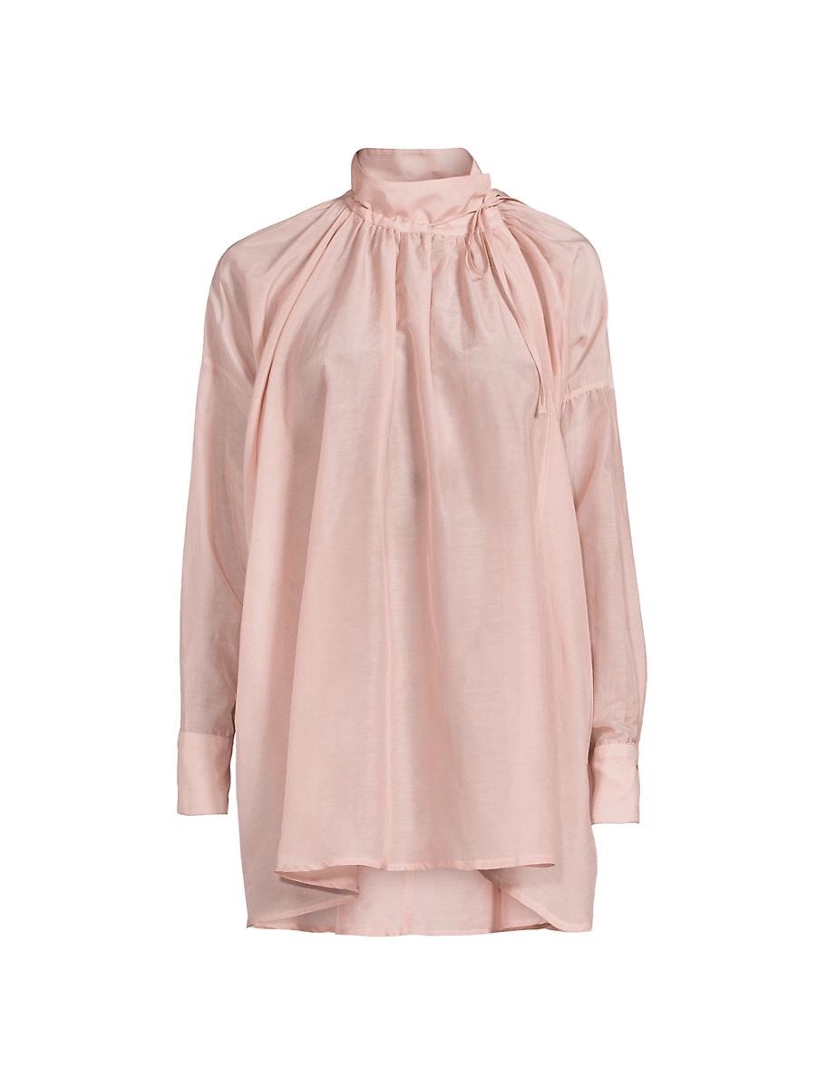 Womens Poet Cotton-Silk Mock-Neck Blouse Product Image