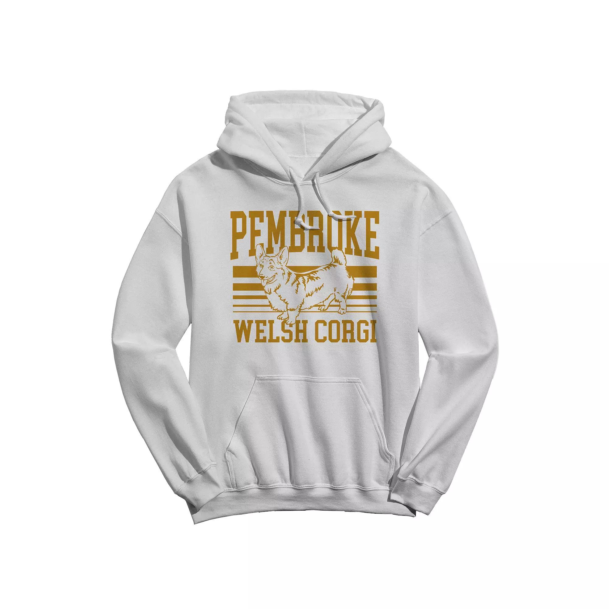 Men's COLAB89 Welsh Corgi Graphic Hoodie, Size: XXL, White Product Image