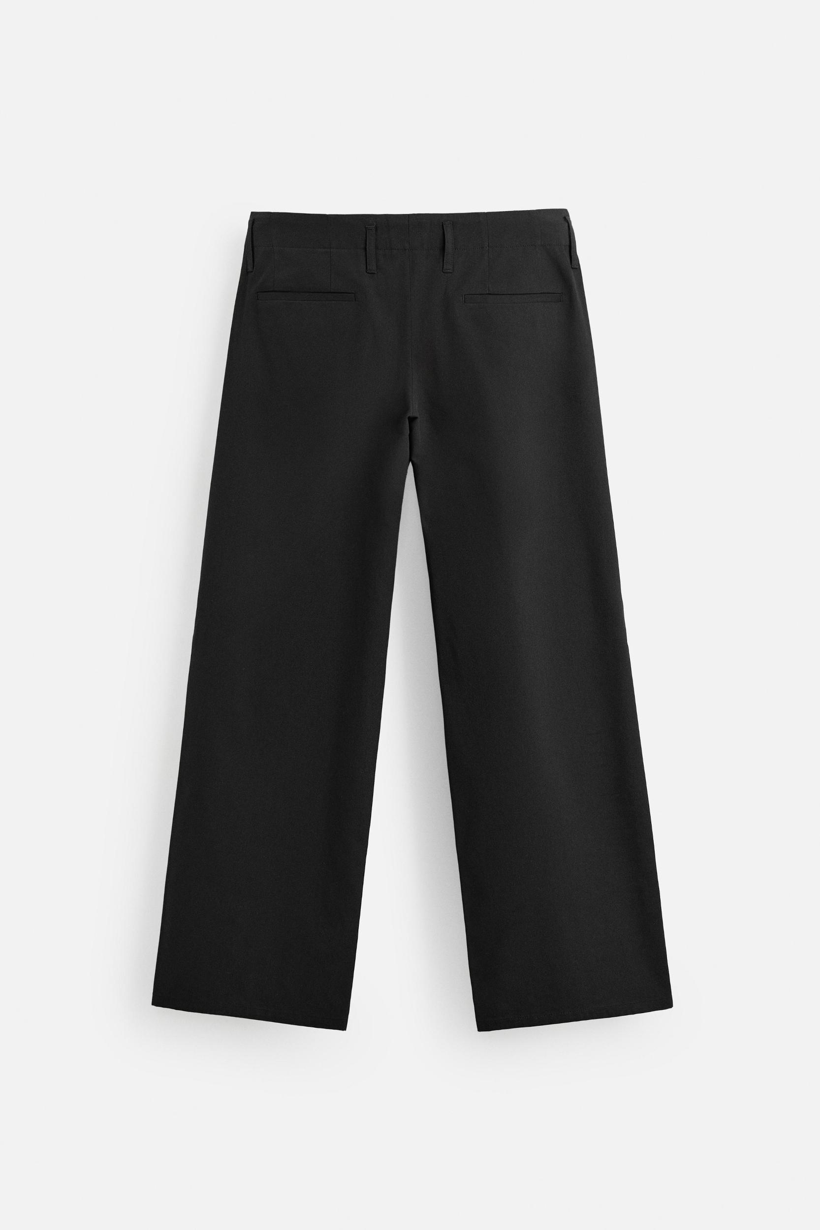 WIDE FIT COTTON-VISCOSE PANTS Product Image