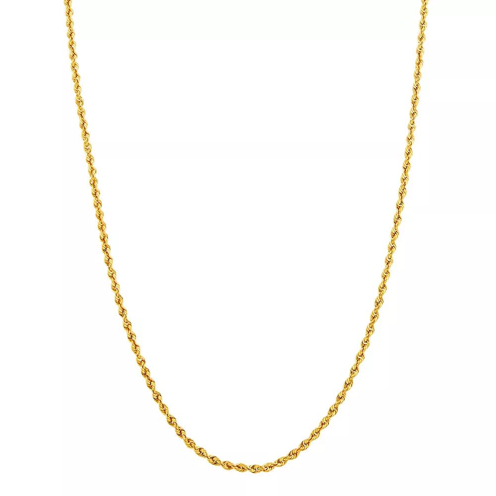 Everlasting Gold 14k Gold 1.8mm Rope Chain Necklace, Women's, Size: 18", Yellow Product Image