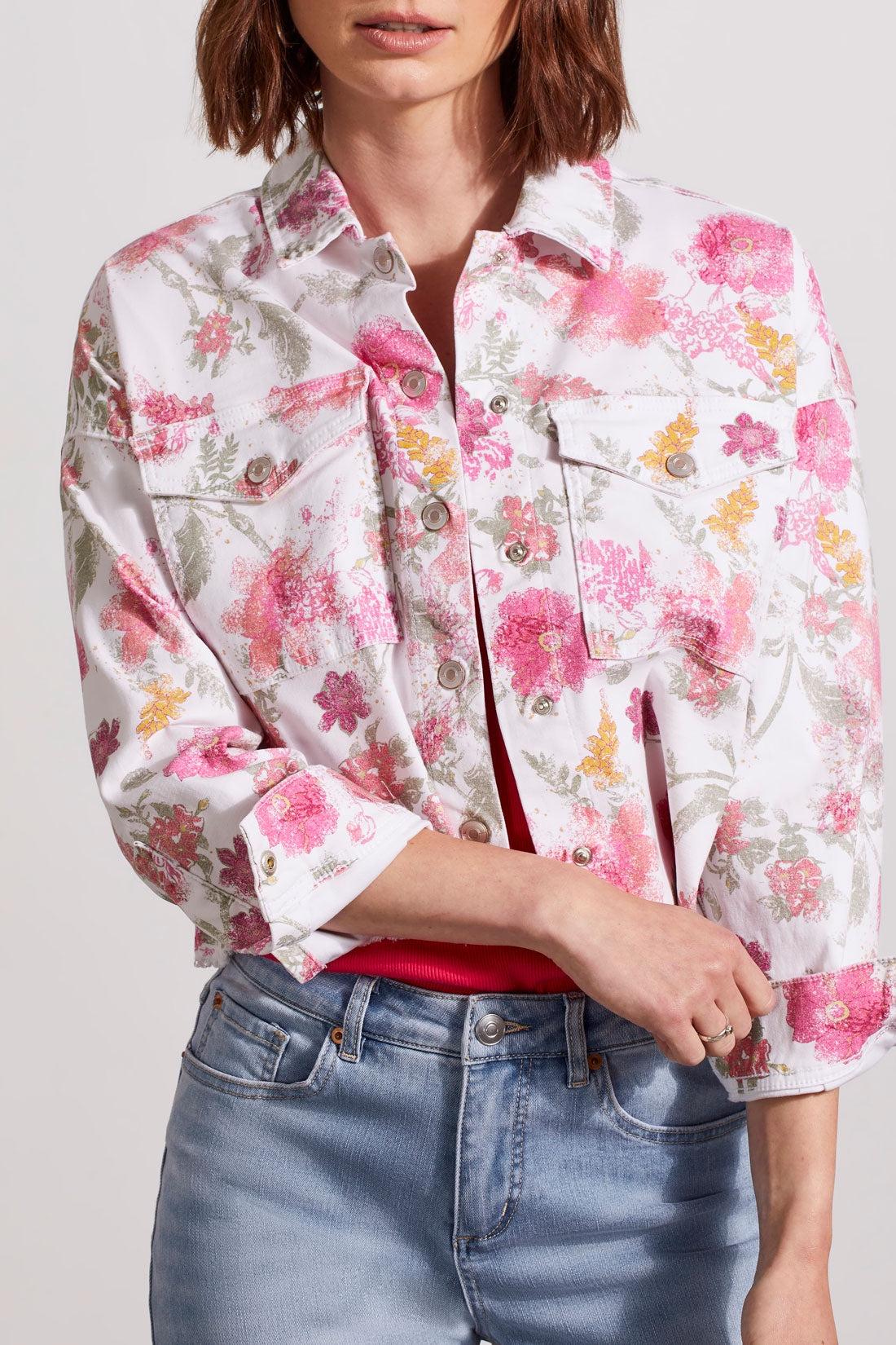 Printed Cropped Shacket Product Image