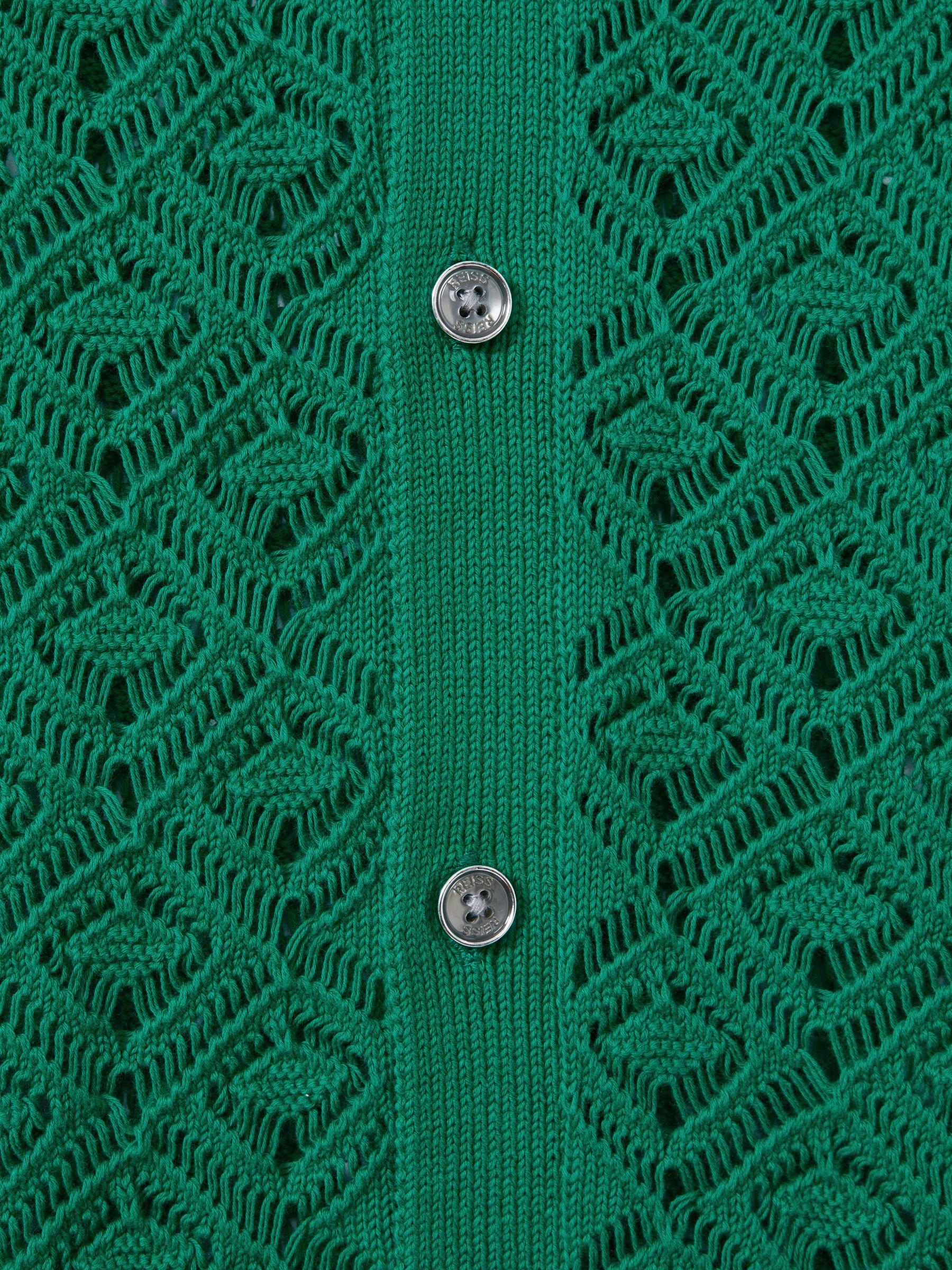 Crochet Cuban Collar Shirt in Bright Green Product Image