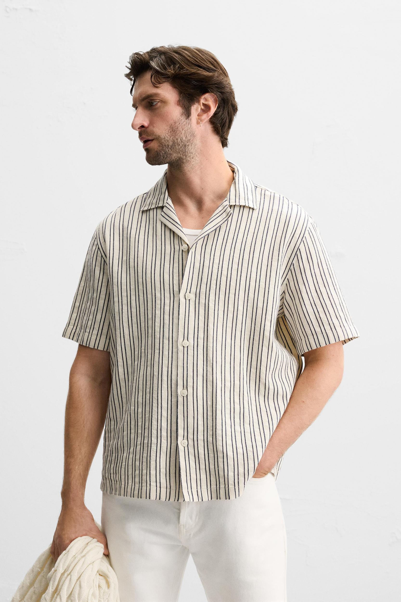 TEXTURED STRIPED SHIRT Product Image