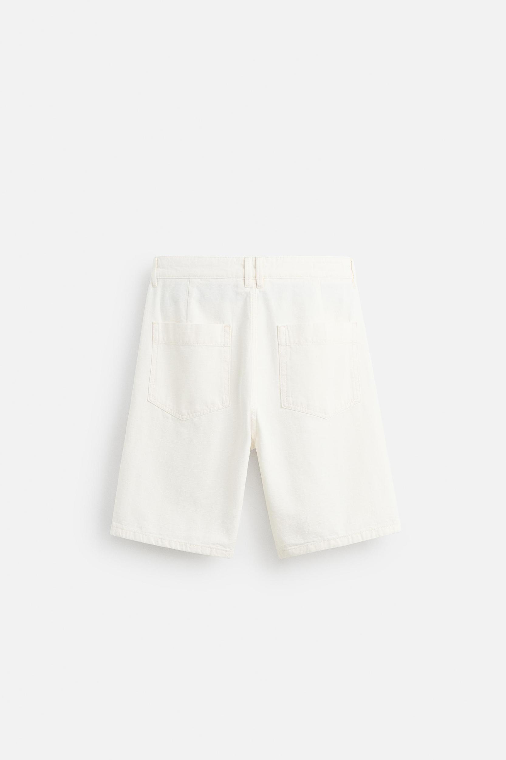 RELAXED FIT PLEATED BERMUDA SHORTS Product Image