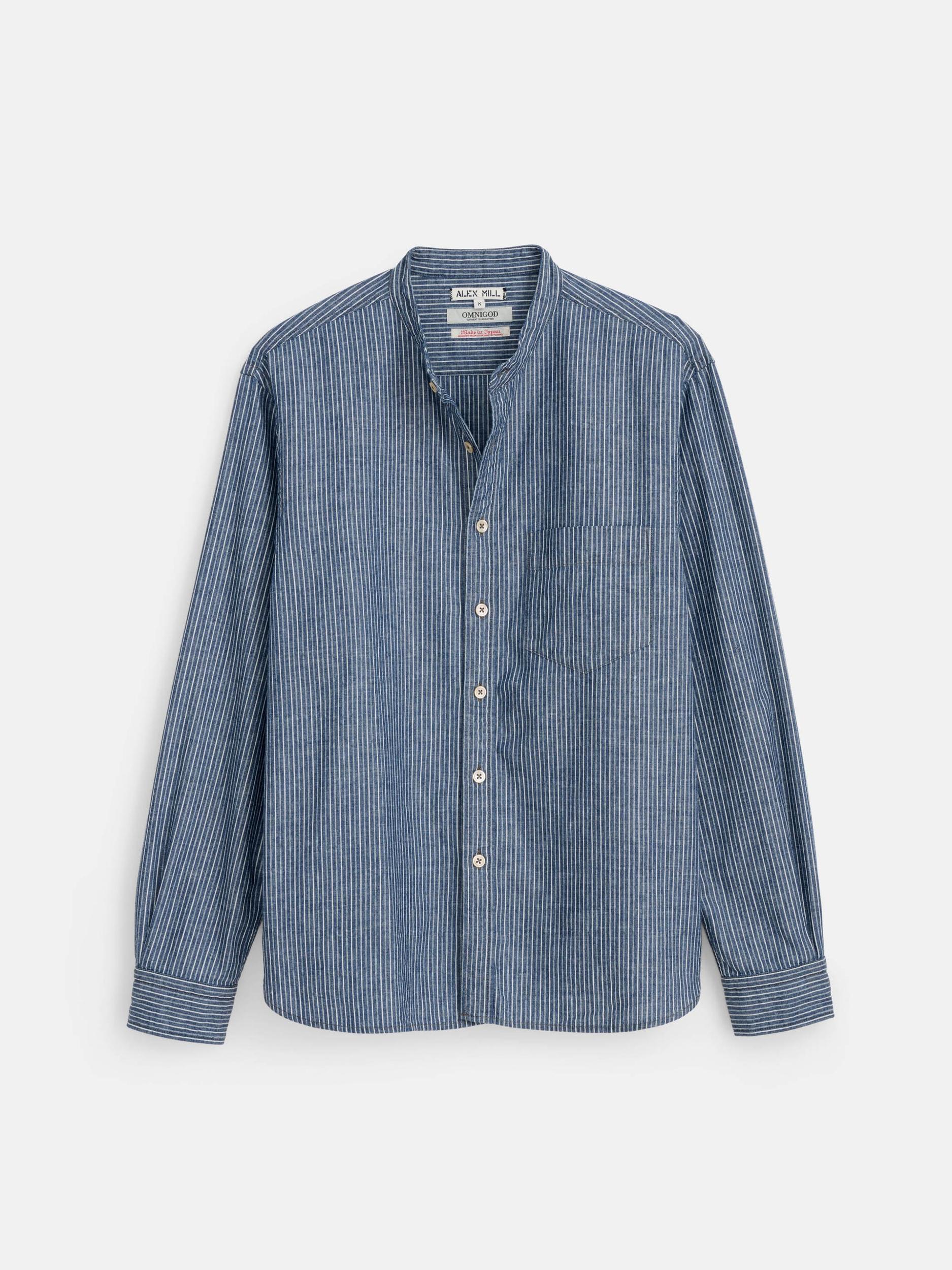 OMNIGOD x Alex Mill Band Collar Shirt in Stripe Product Image