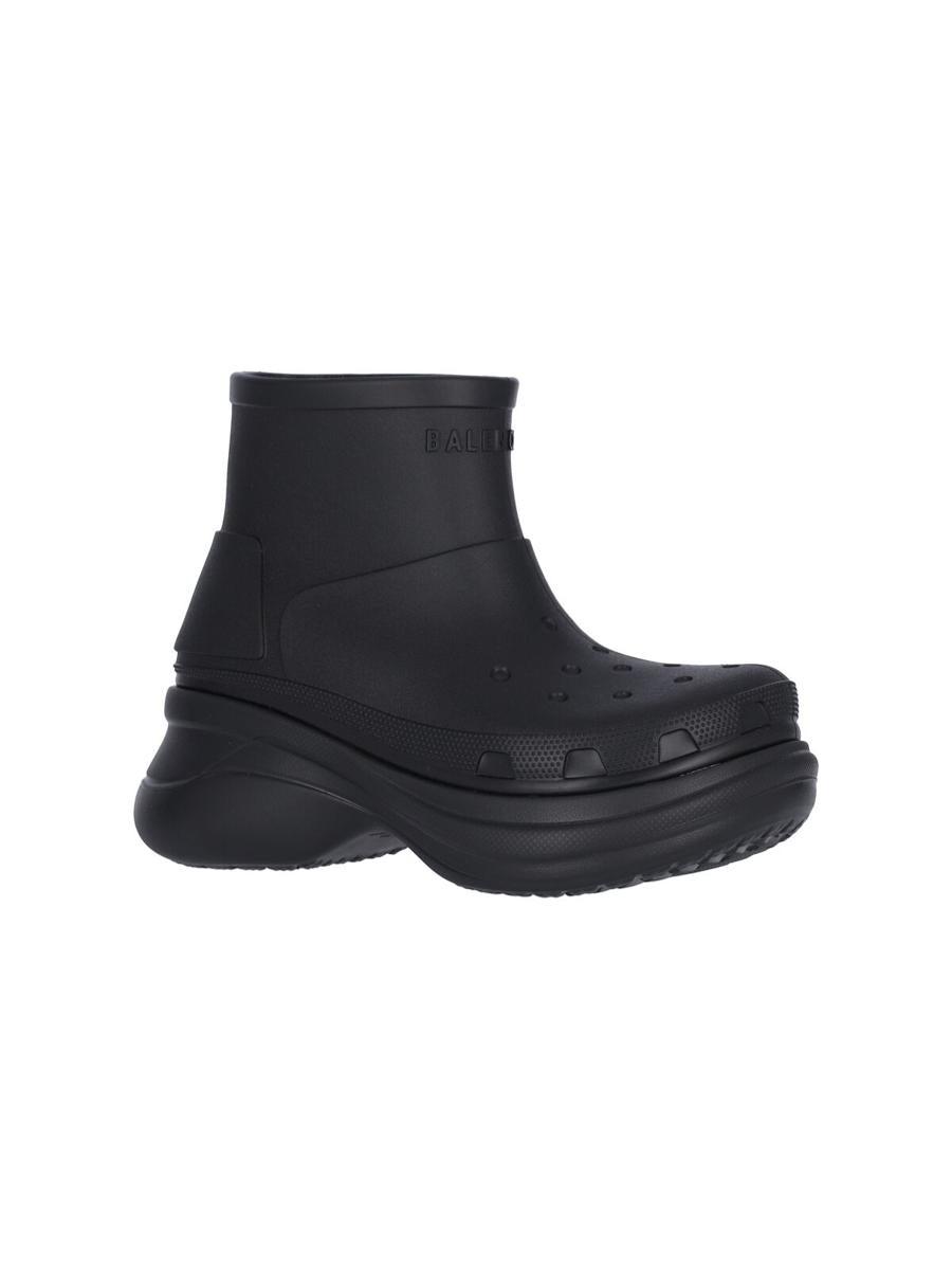 BALENCIAGA Black Crocs Edition Rubber Boots In 1000 Product Image