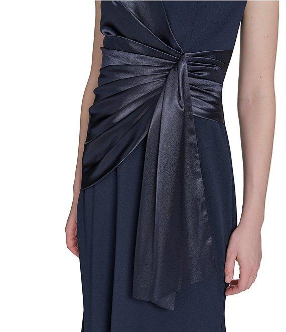 Eliza J Off-the-Shoulder Satin Scuba Crepe Gown Product Image