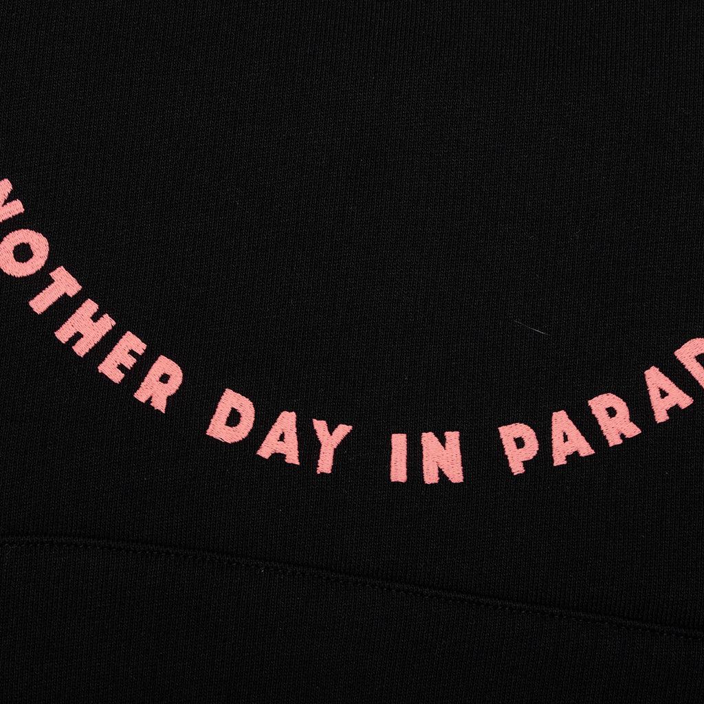 Fleece Hoodie With Unicorns Embroidery - Black Male Product Image