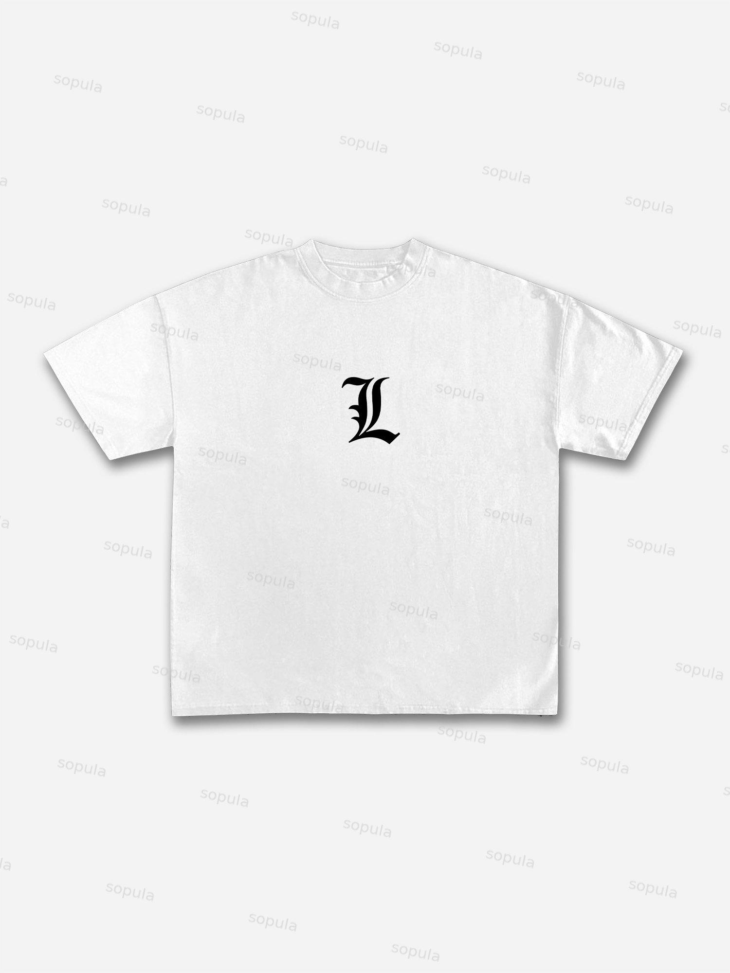 Death Note L Graphic Cotton T-shirt Product Image