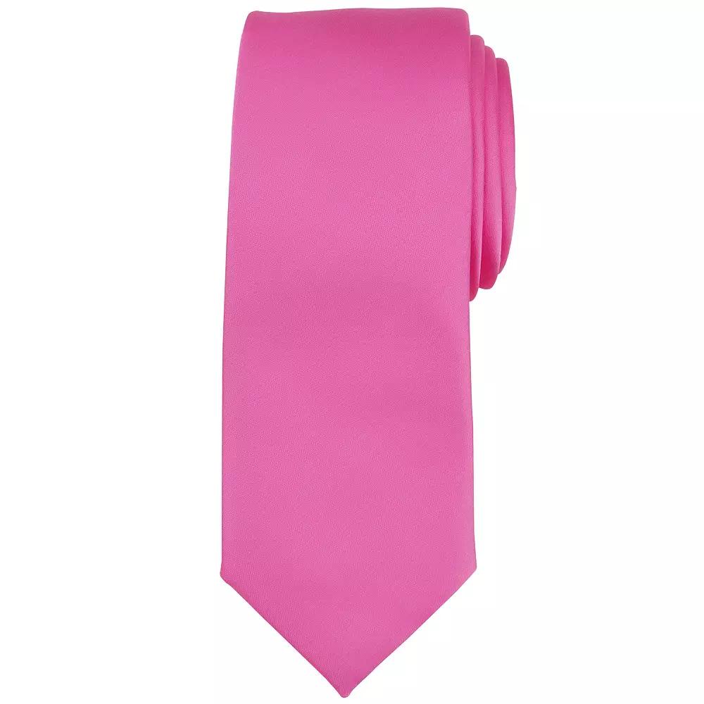Men's Bespoke Solid Sateen Slim Tie, Ivory Sateen Product Image