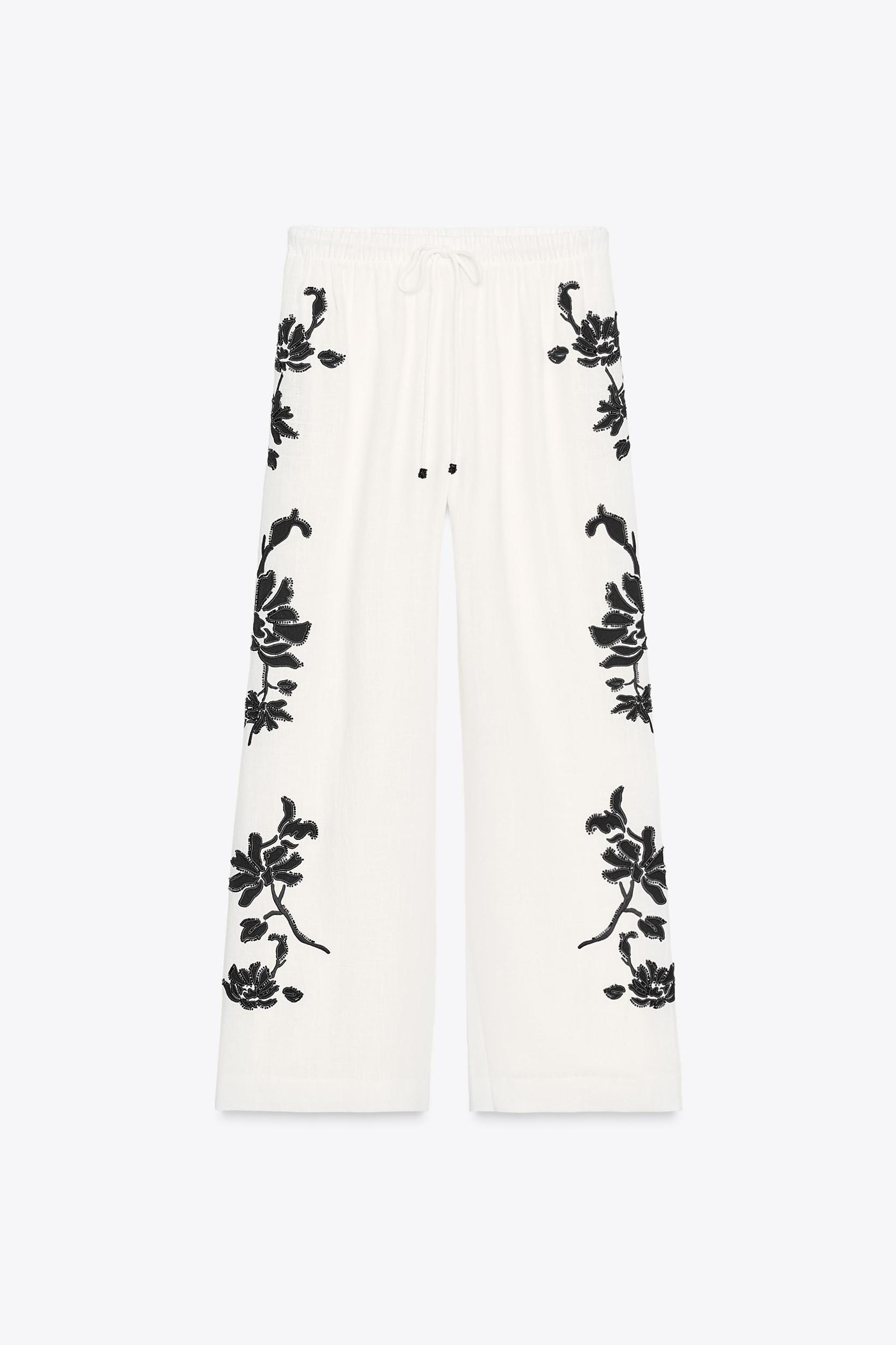 ZW COLLECTION FLORAL EMBROIDERED PANTS Product Image