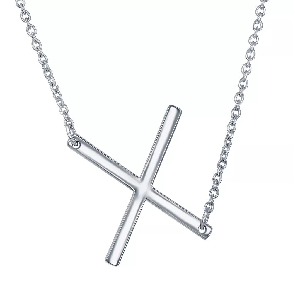 Sterling Silver Sideways Initial Necklace, Women's, Size: 16-18" ADJ, Gold Tone Z Product Image