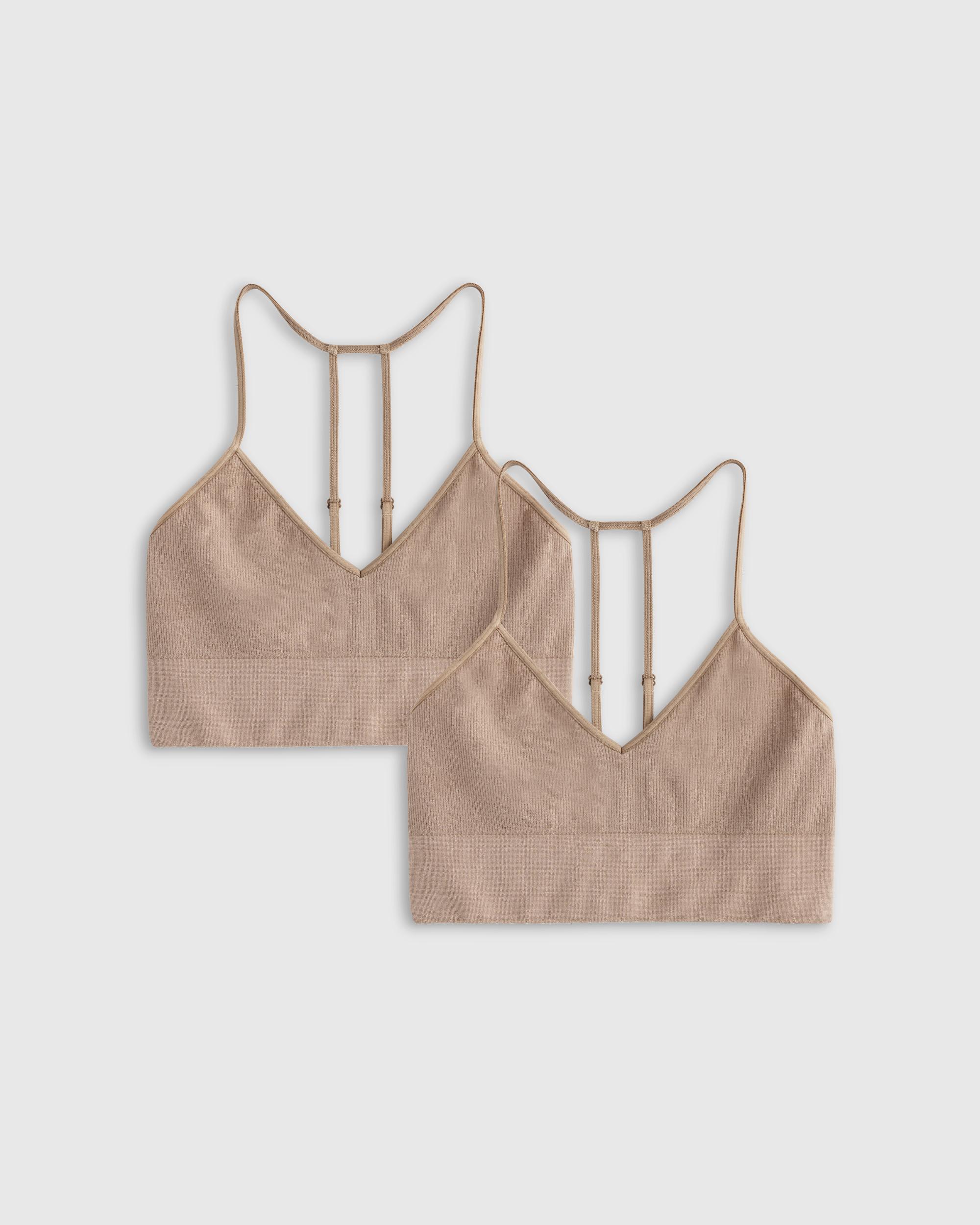 Quince | Women's Comfort Rib T-Back Bralette Size S/M, Nylon/Spandex Product Image
