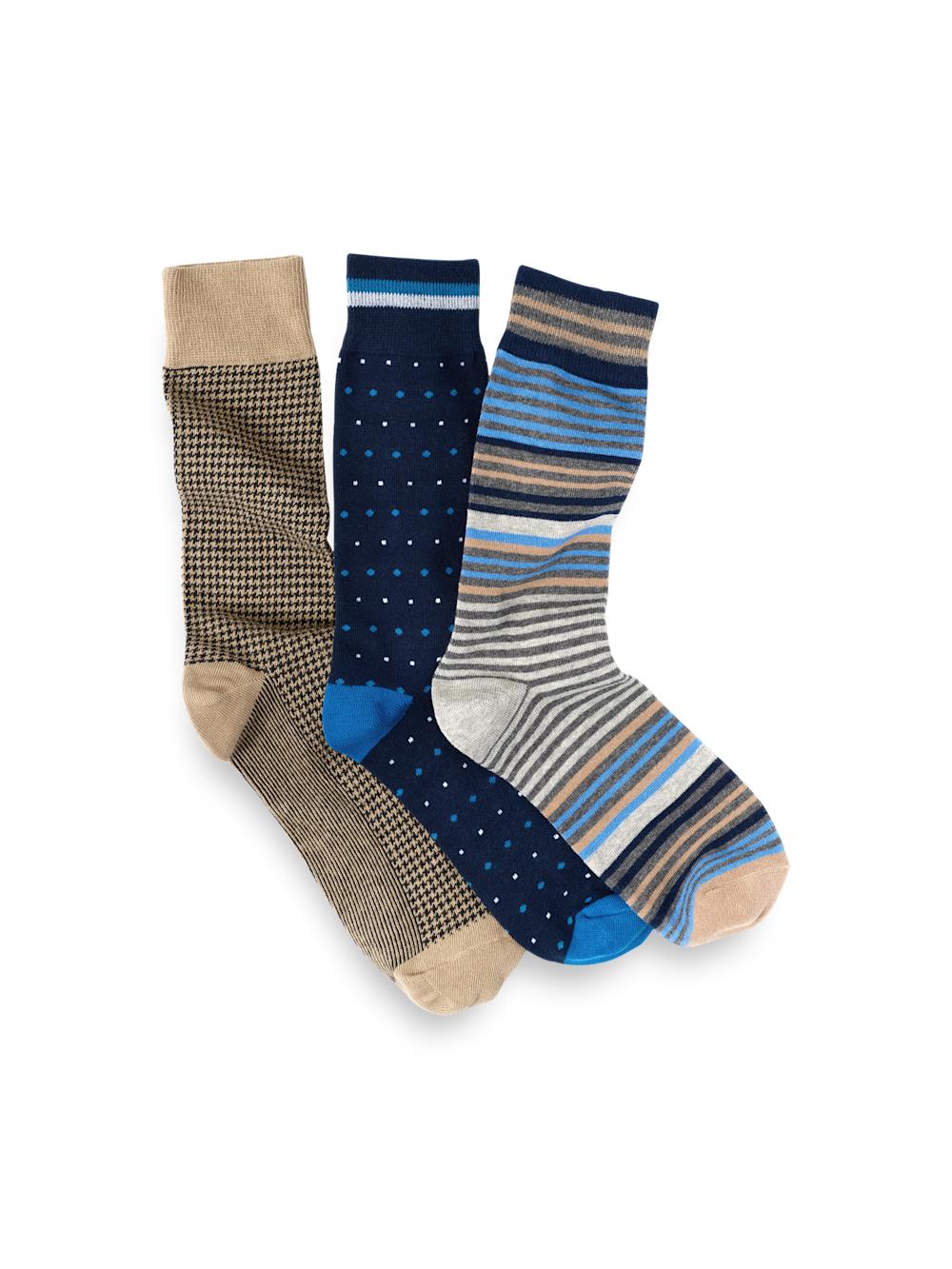 3 Pack Cotton Blend Sock - Blue Multi Product Image
