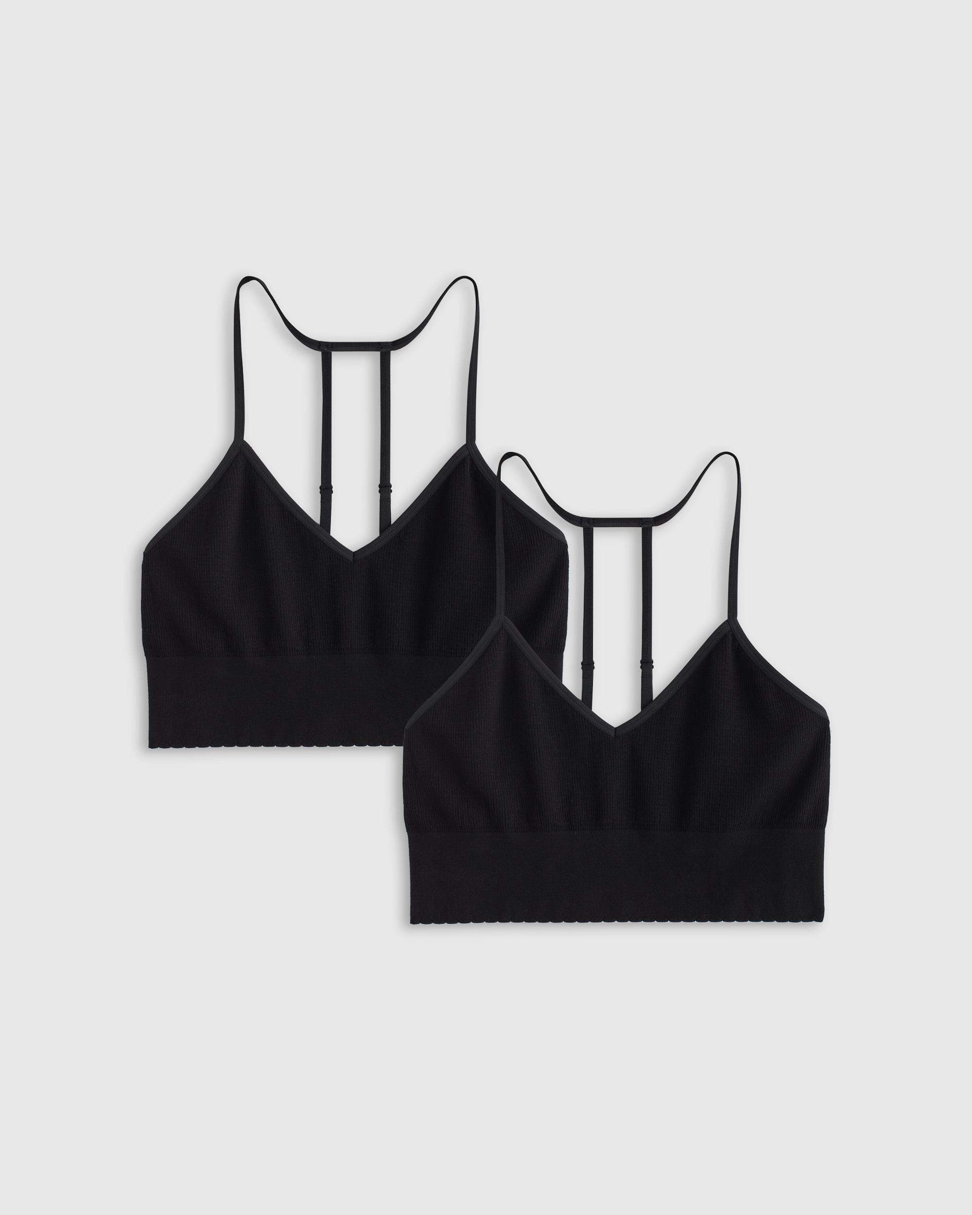 Quince | Women's Comfort Rib T-Back Bralette Size Large/XL, Nylon/Spandex Product Image