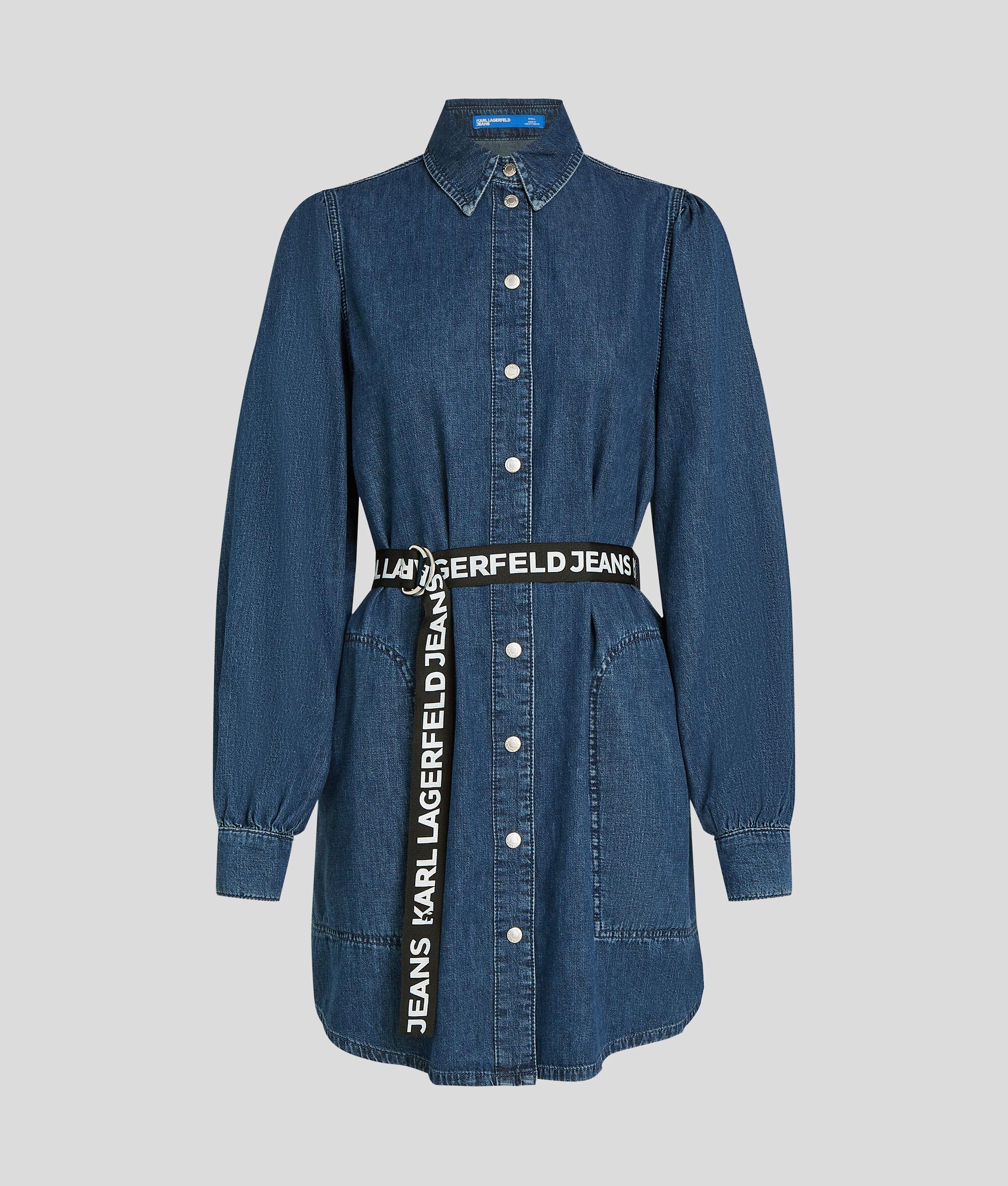 PUFF-SLEEVED DENIM DRESS Product Image