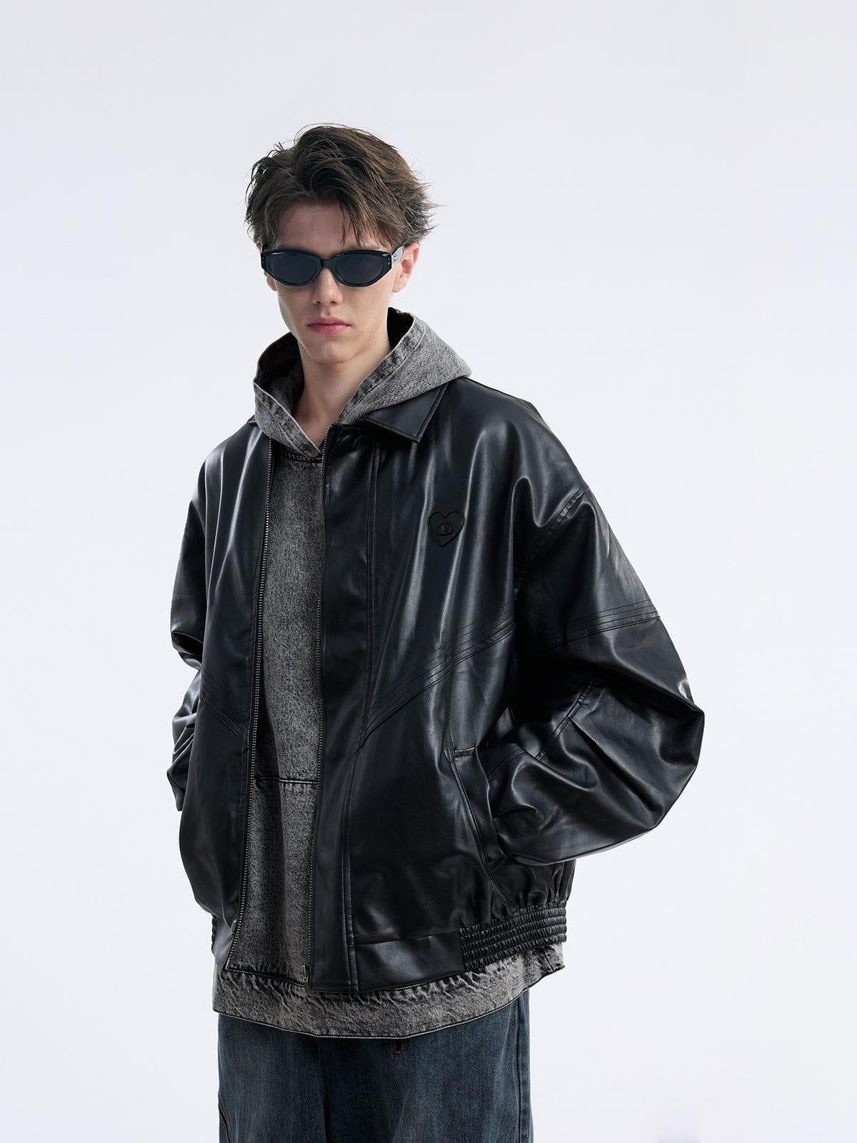 Aelfric Eden Leather Zip Up Jacket Product Image