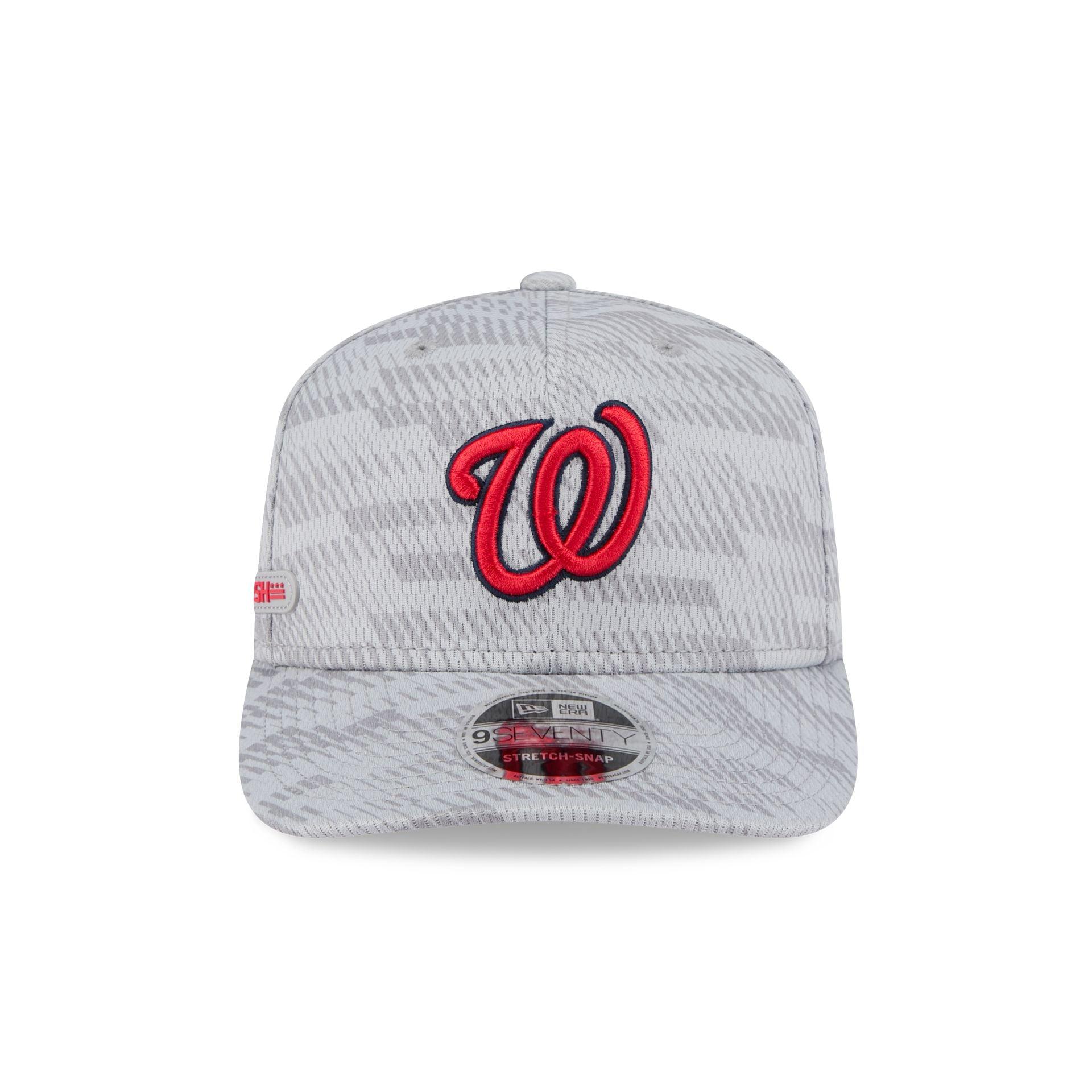 Washington Nationals 2025 Clubhouse Gray 9SEVENTY Stretch-Snap Hat Male Product Image