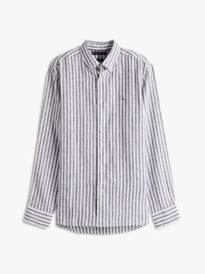Regular Fit Striped Linen Shirt Product Image